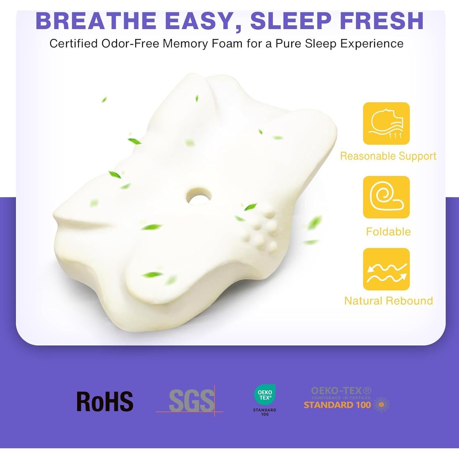 Almohada Cervical MIMCAT Refrigerante Espuma de Memoria 35.6x62.7cm