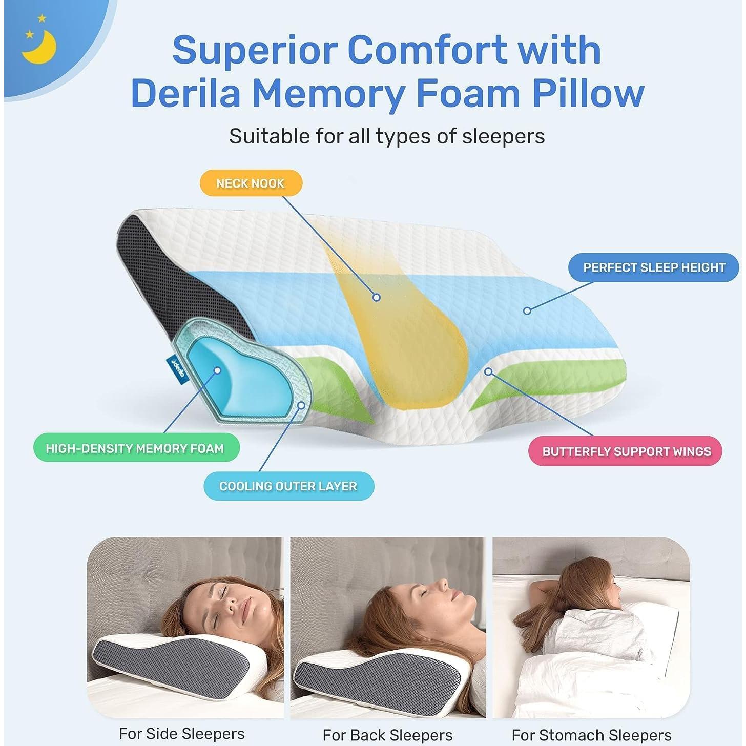 Almohada Cervical Derila Queen Espuma Viscoelástica Blanca