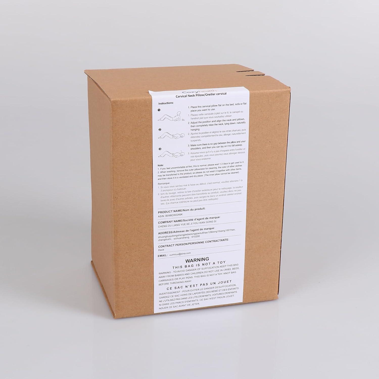 Cojín Cervical 2 en 1 Cozyhealth Espuma Viscoelástica 50x18cm