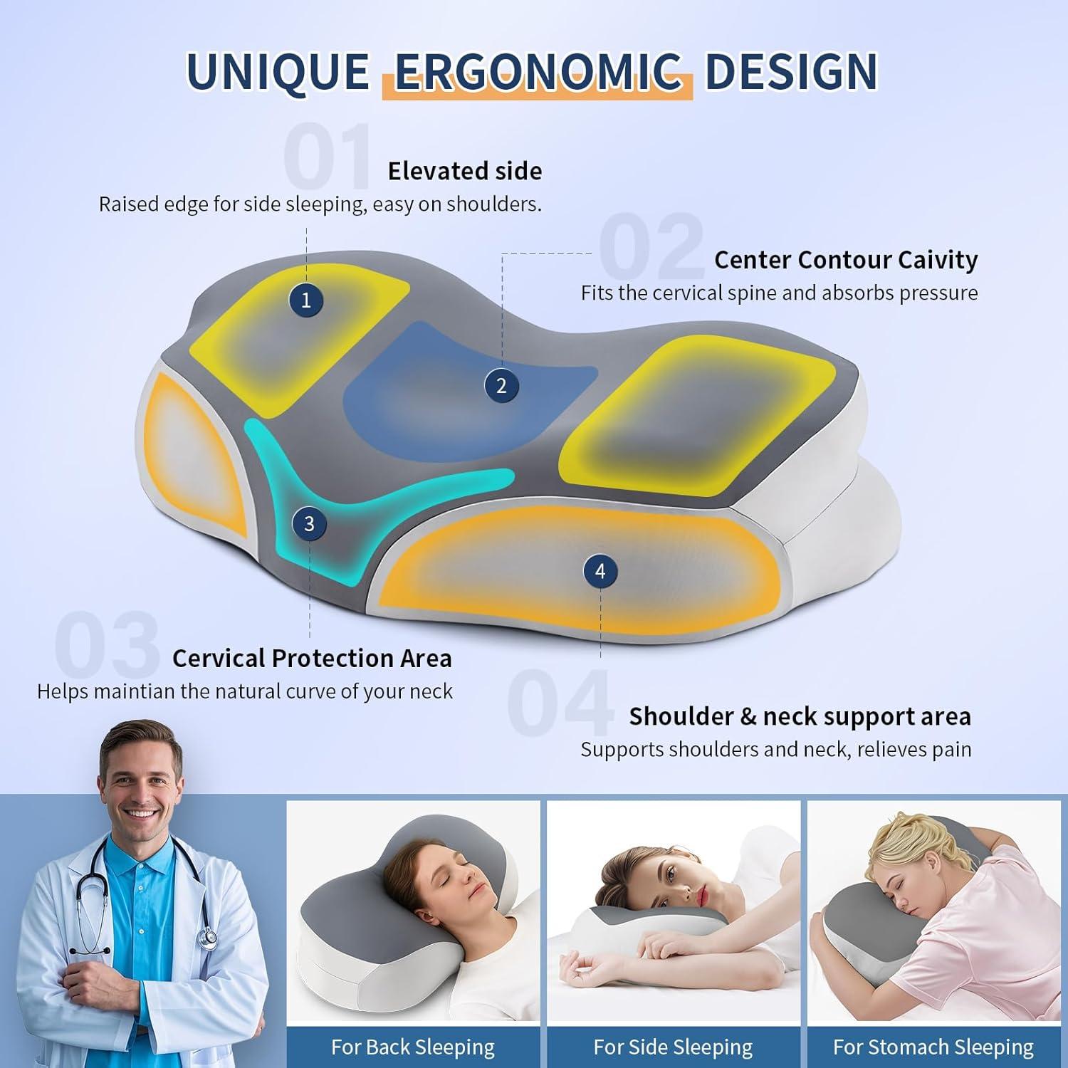 Almohada Cervical Warmstar YWZ002 Ergonómica con Enfriamiento