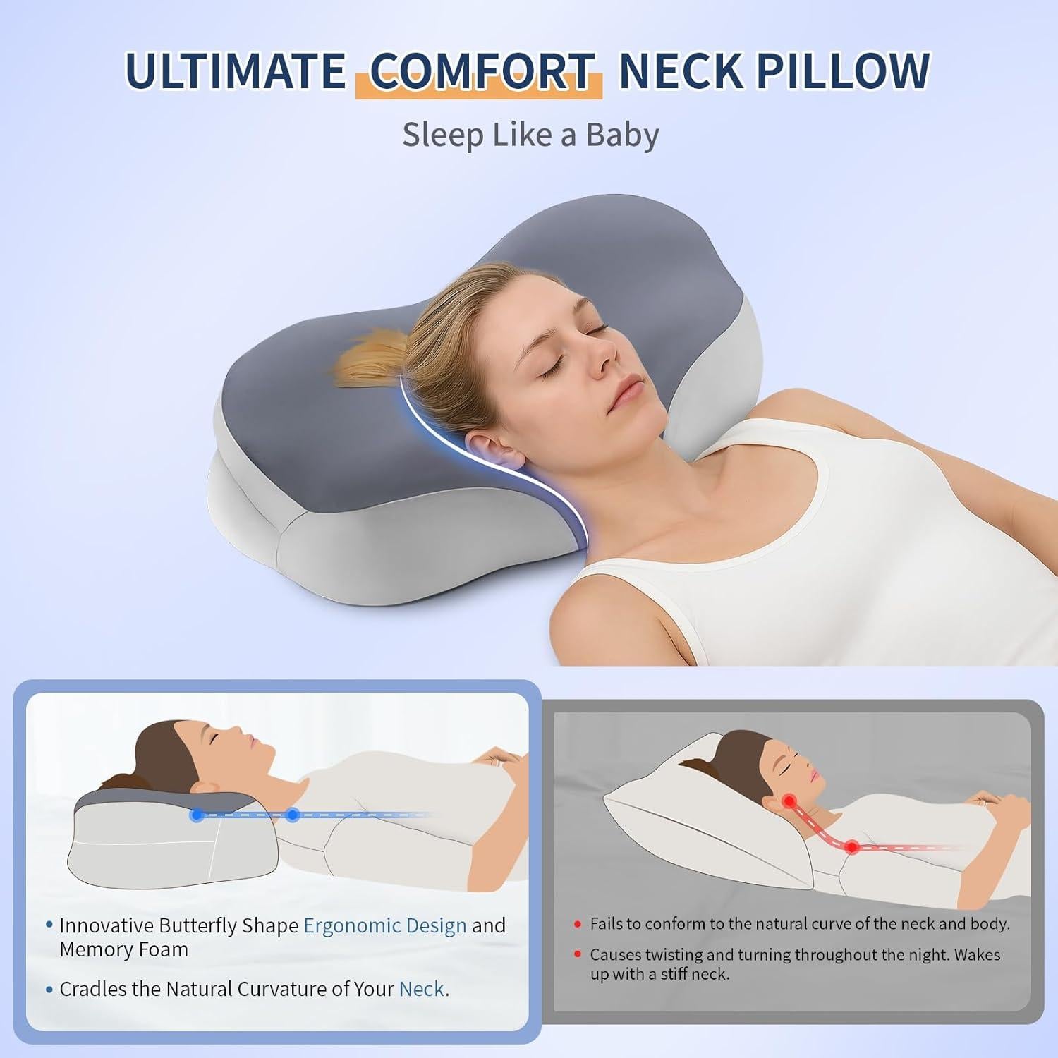 Almohada Cervical Warmstar YWZ002 Ergonómica con Enfriamiento
