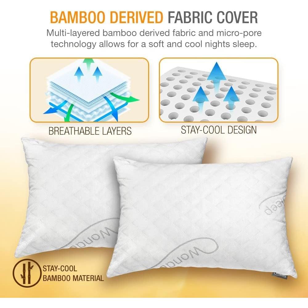 Juego de 2 Almohadas Ajustables WonderSleep Espuma Viscoelástica