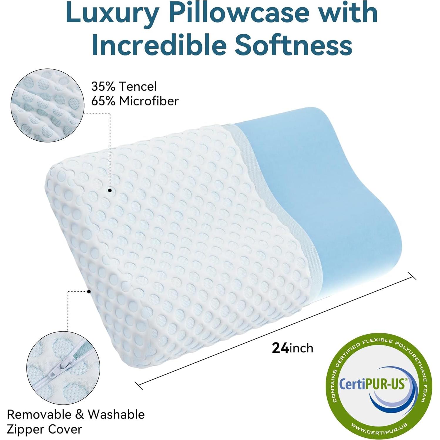 Almohada de Cuello Viscoelástica AMICLIBER Suave 61x35 cm