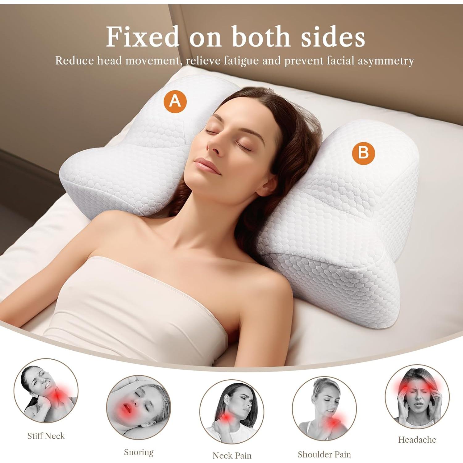 Almohada Cervical Benazcap Espuma de Memoria 55.88x33.02cm Blanca