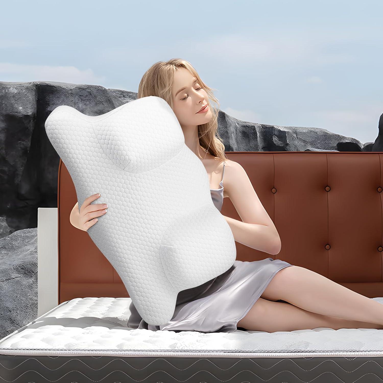 Almohada Cervical Benazcap Espuma de Memoria 55.88x33.02cm Blanca