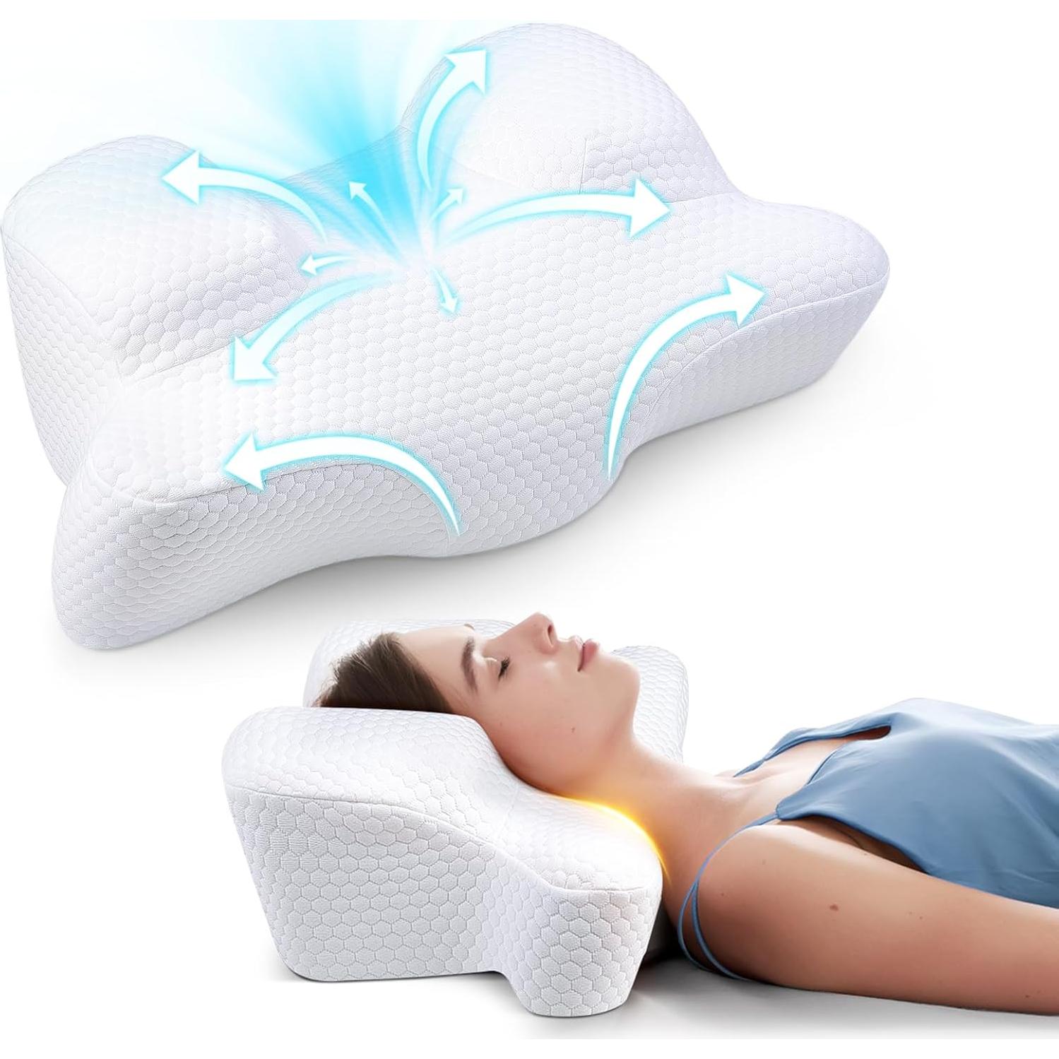 Almohada Cervical Benazcap Espuma de Memoria 55.88x33.02cm Blanca