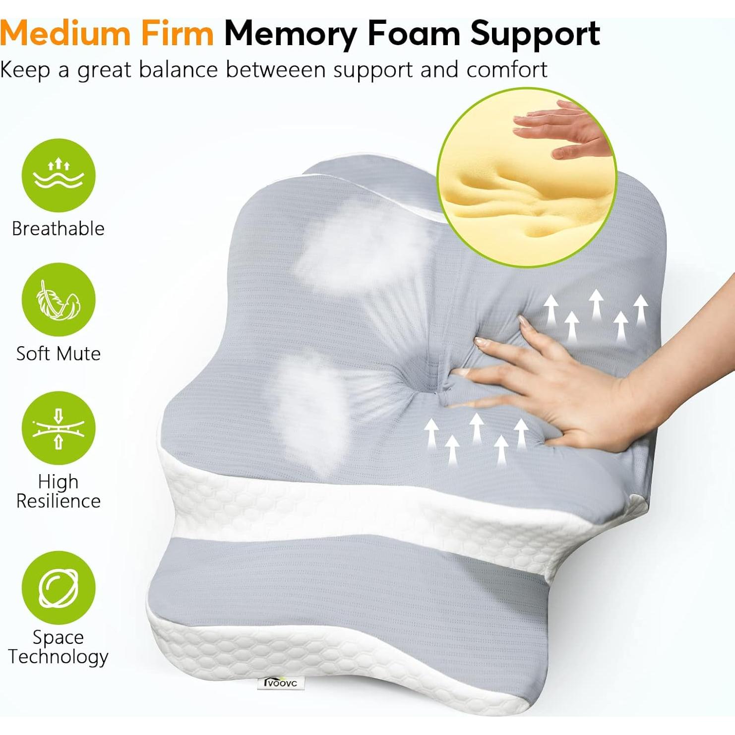 Almohada Cervical Voovc Ergonomica Espuma Viscoelástica 60D