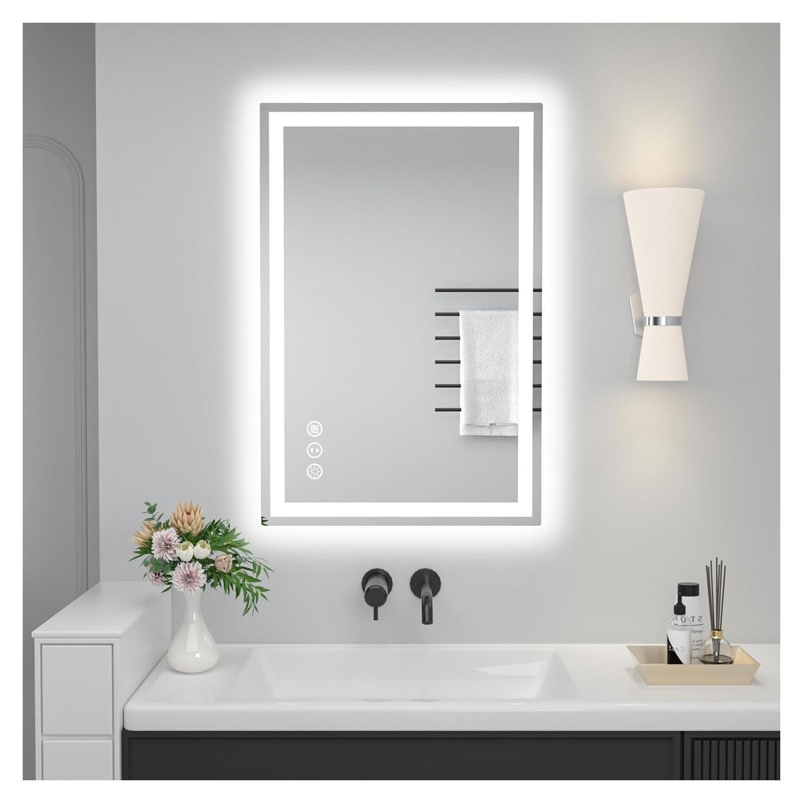 Espejo de Baño LED Miskerm 91x61 cm Anti-vaho Regulable