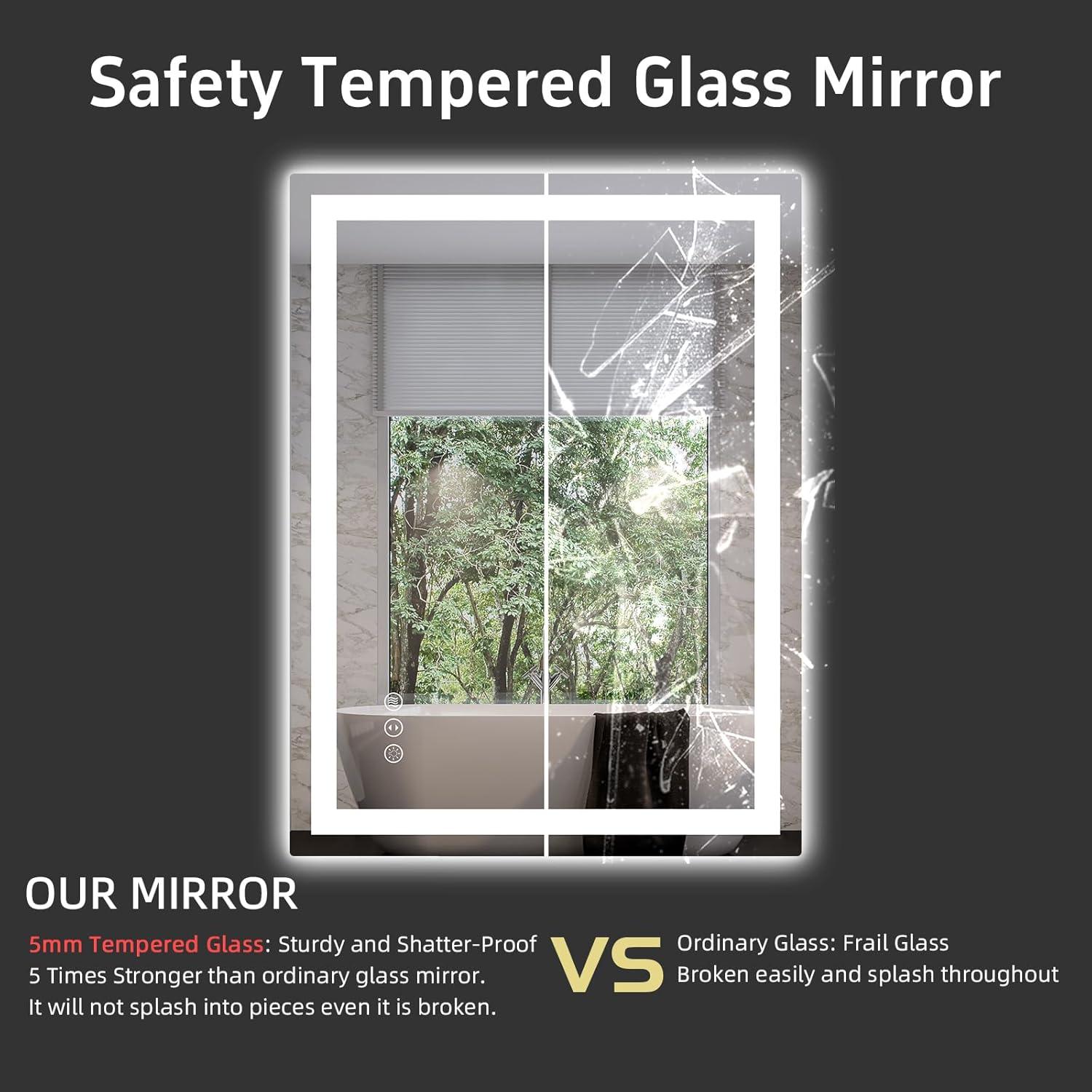 Espejo de Baño LED Miskerm 91x61 cm Anti-vaho Regulable