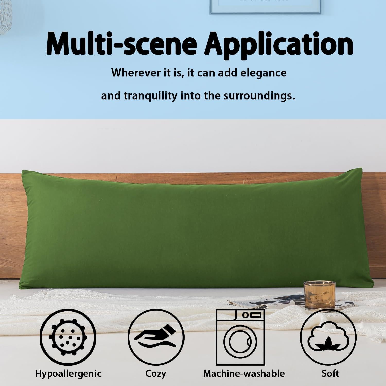 Cojín Corporal BedTreat Verde 50,8x137,2 cm Lavable