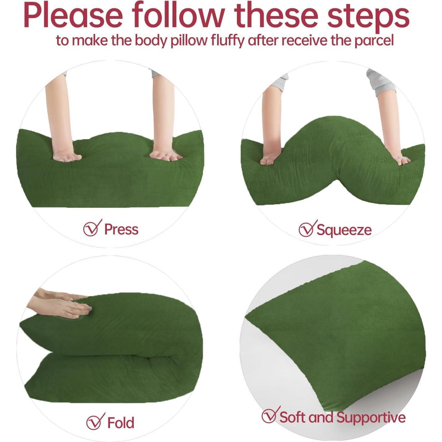 Cojín Corporal BedTreat Verde 50,8x137,2 cm Lavable