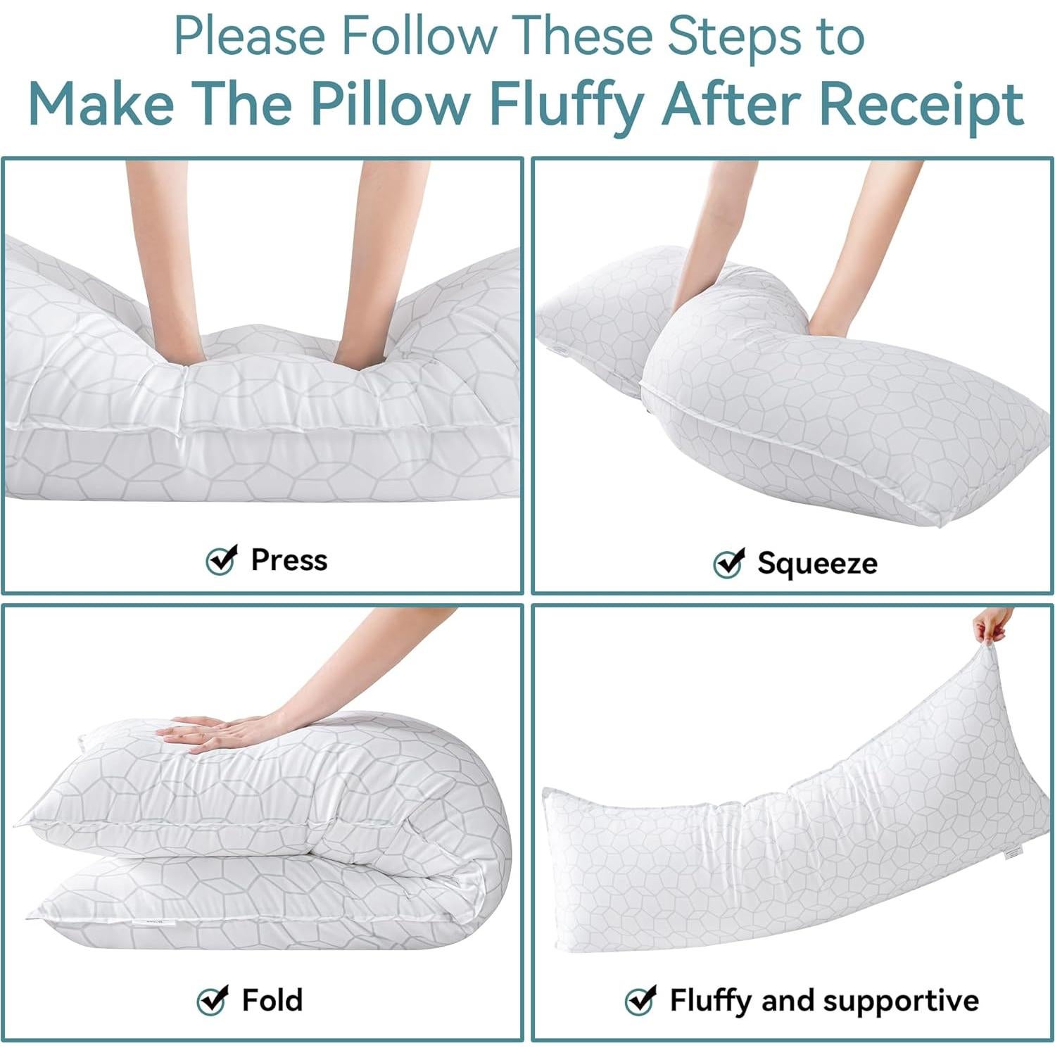 Almohada Corporal Oubonun 20x137 cm Firme Blanca