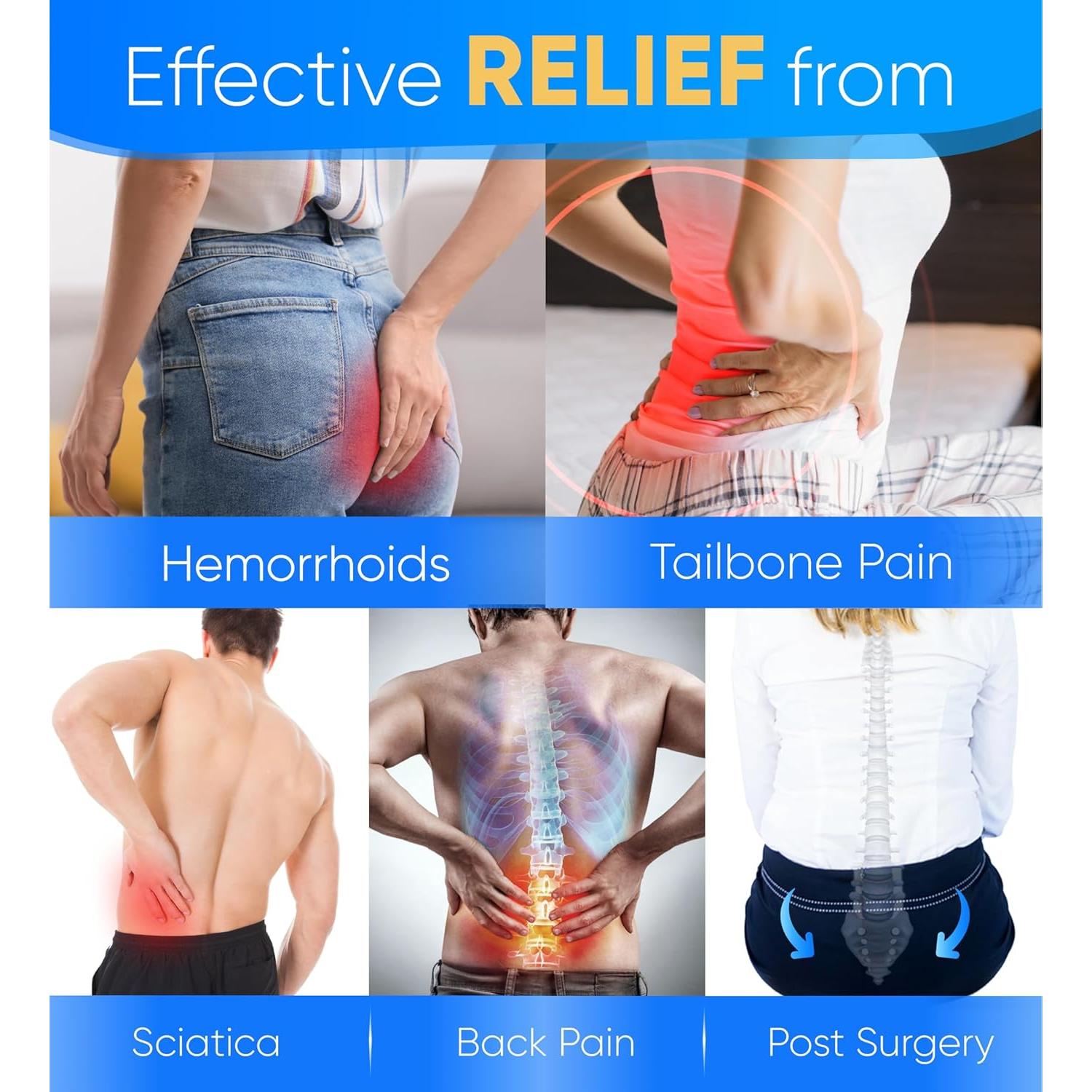 Cojín de Donut H. Mediano para Alivio Coccix y Hemorroides