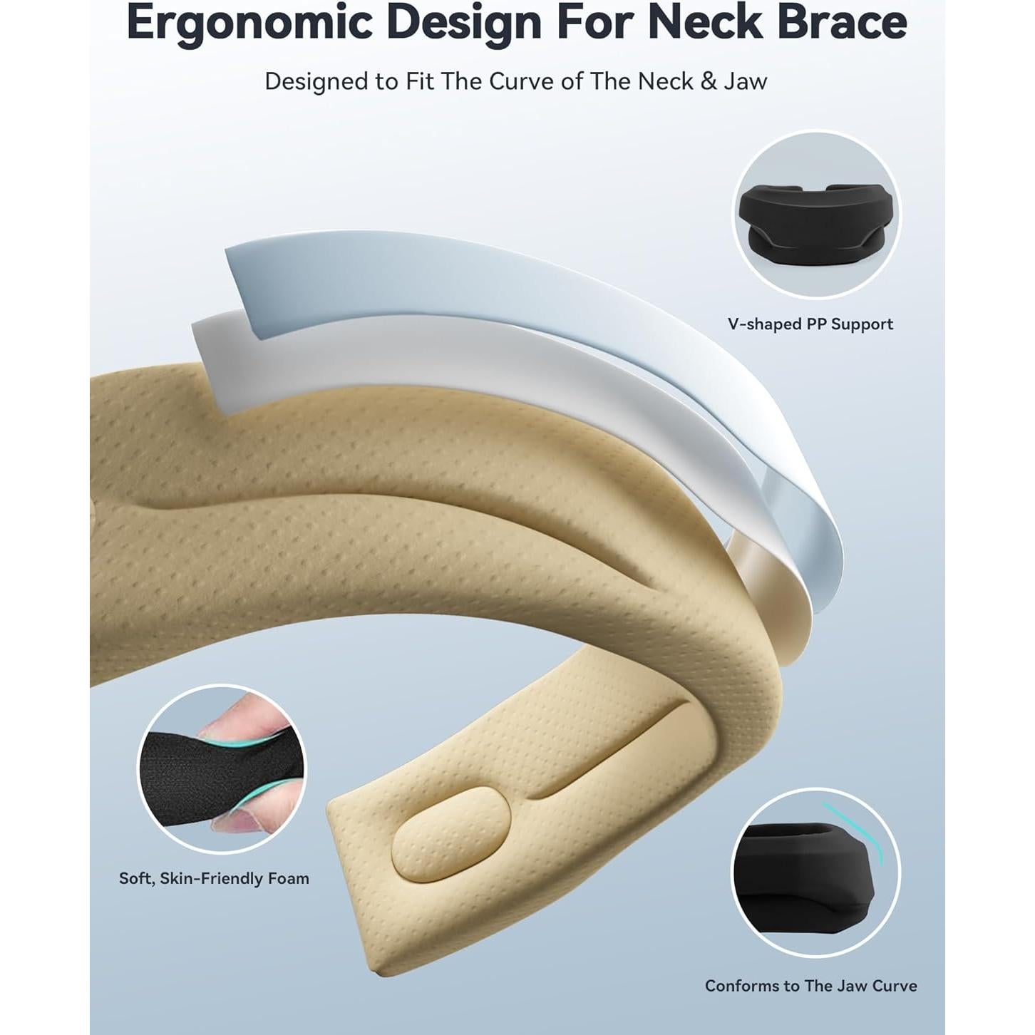 Collarín Cervical Qwnccet Negro Mediano 32-40.6 cm Soporte