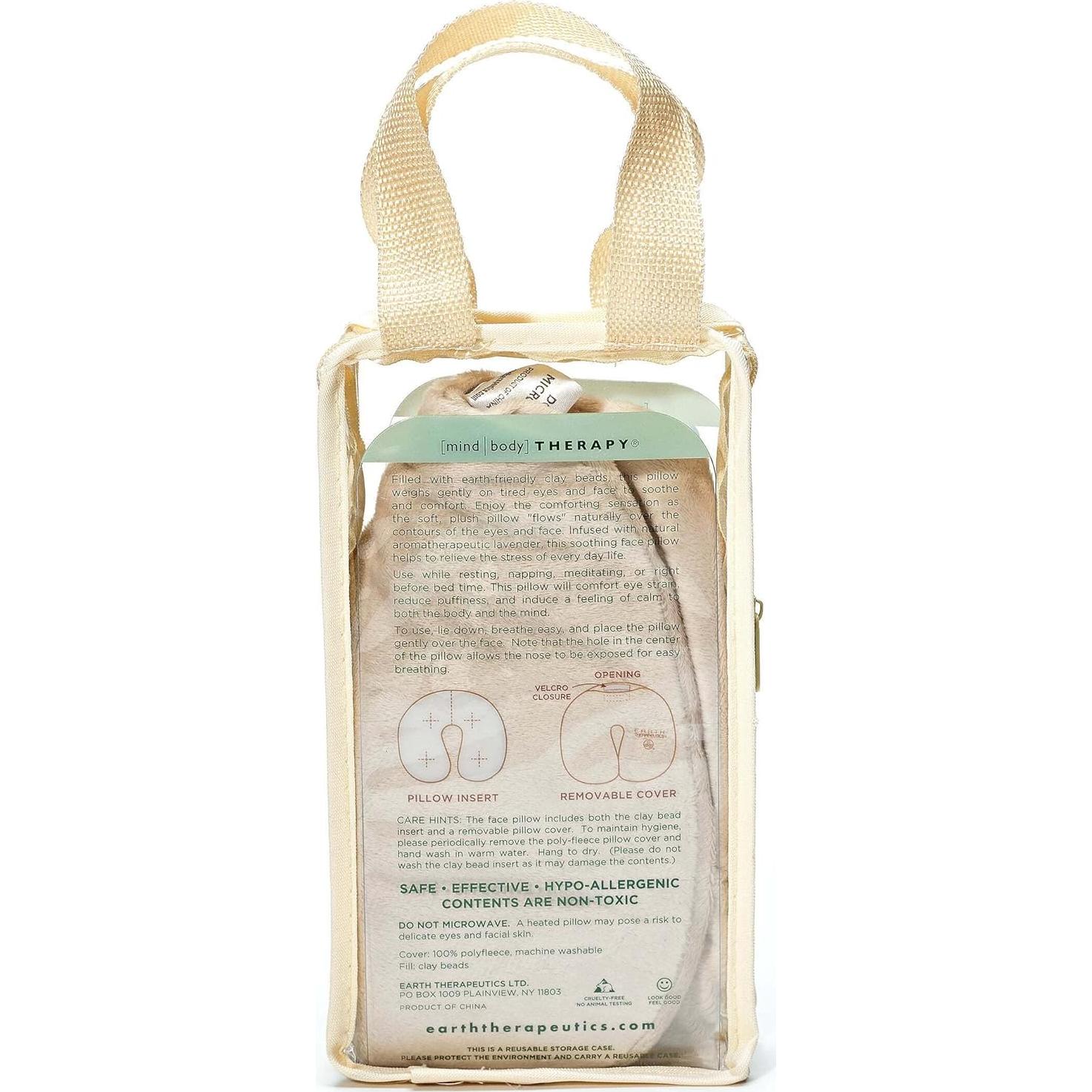 Almohada Facial Antiestrés Earth Therapeutics 30x12 cm