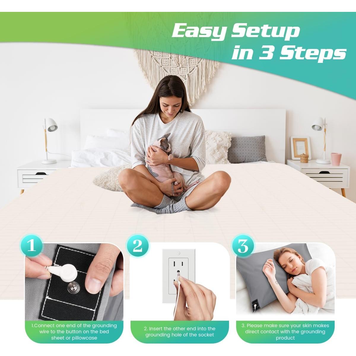 Funda de Almohada Conexión a Tierra Gruenerde 50x91 cm Gris