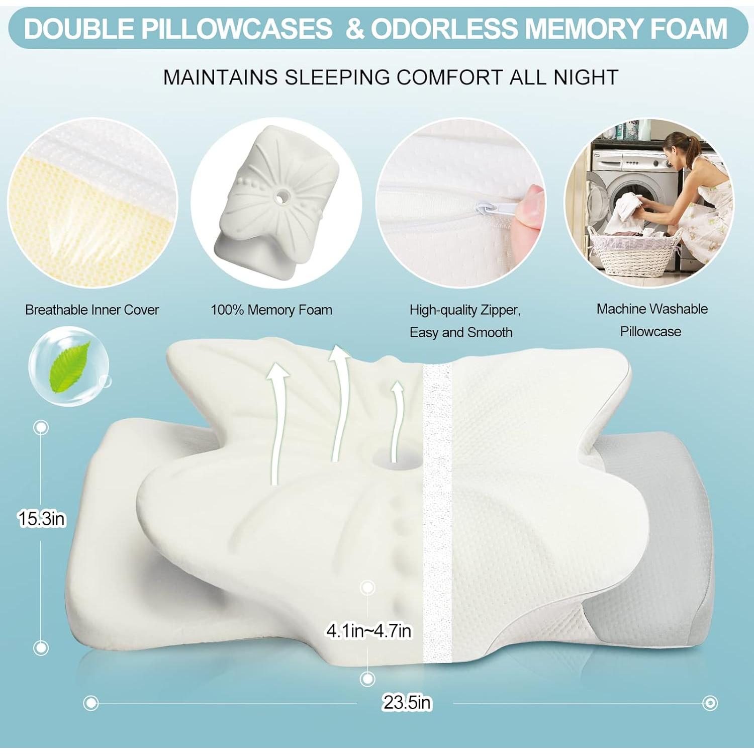 Almohada Cervical Pulatree Reina Espuma Viscoelástica Ergonómica