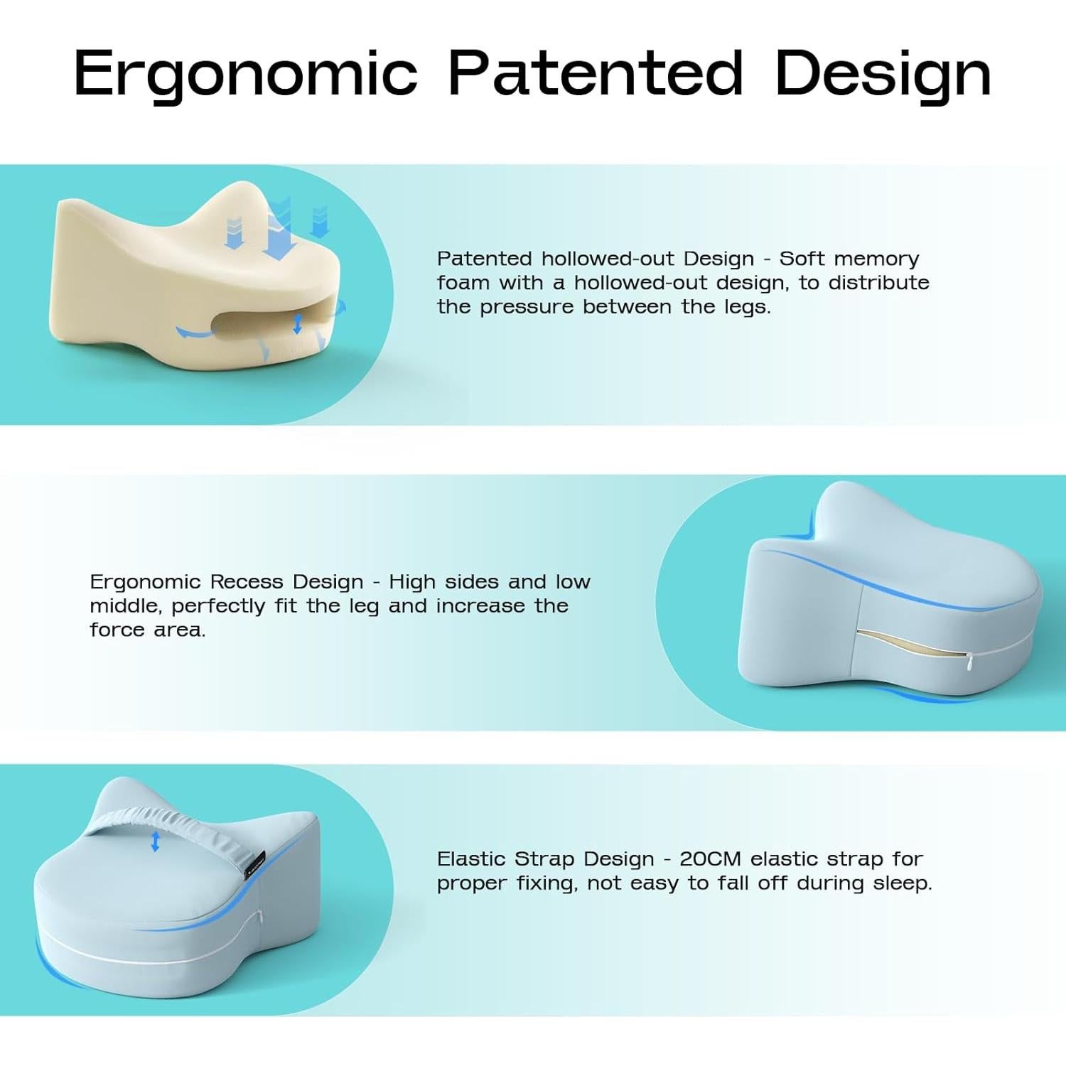 Almohada para Rodillas Ruizman Espuma Viscoelástica Azul