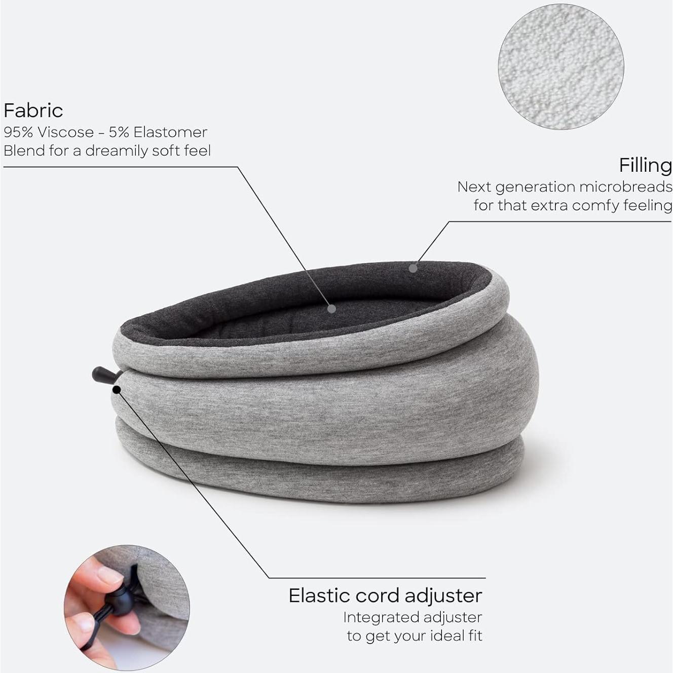 Almohada de Viaje Ostrichpillow Light Gris Medianoche