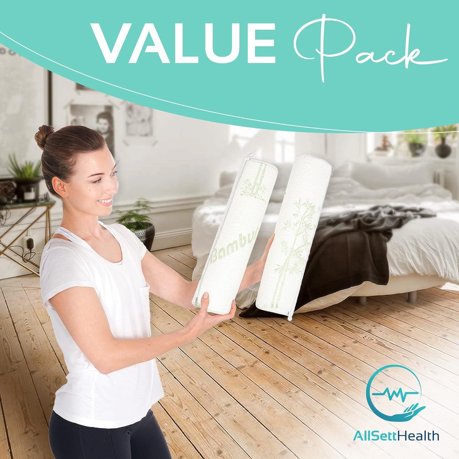 Almohada Cervical Redonda AllSett Health 2 Piezas 10x43 cm