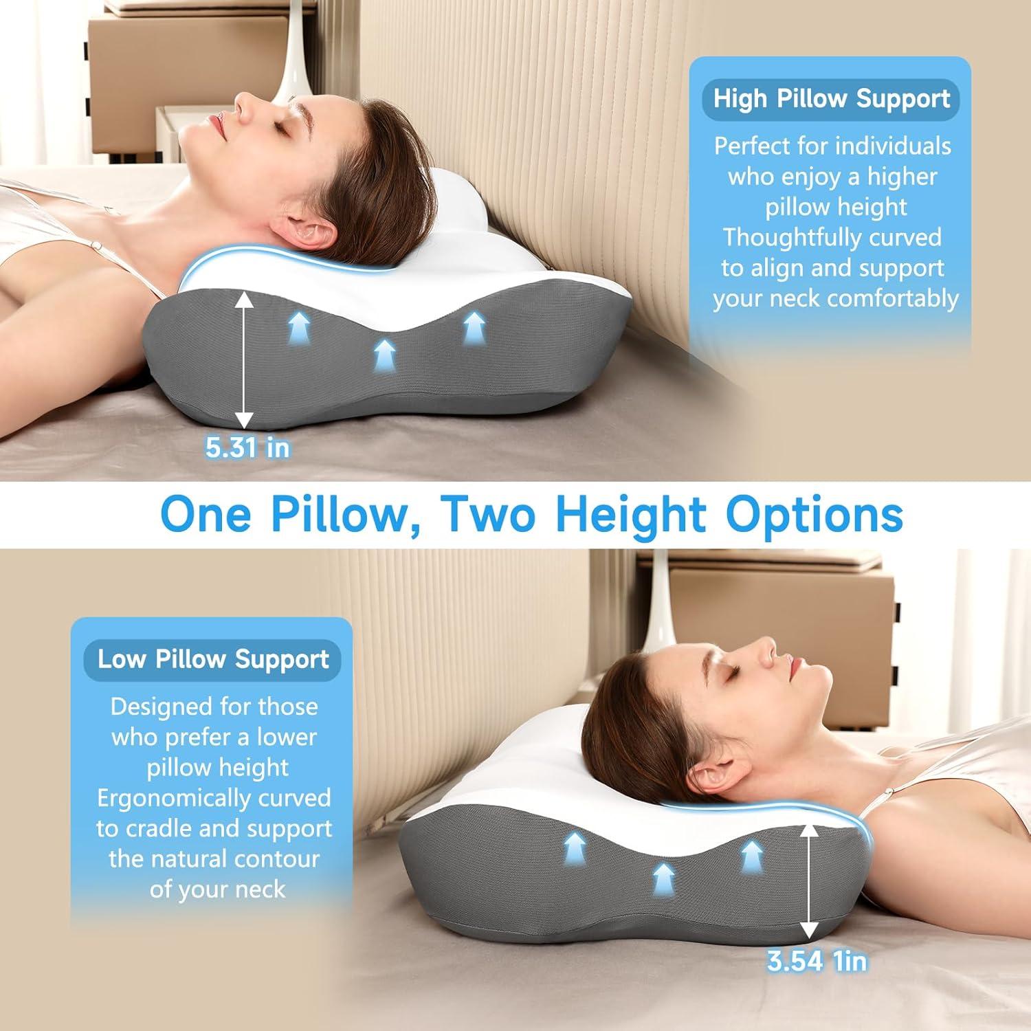 Almohada Cervical Ergonómica JIAAO Queen Espuma Viscoelástica