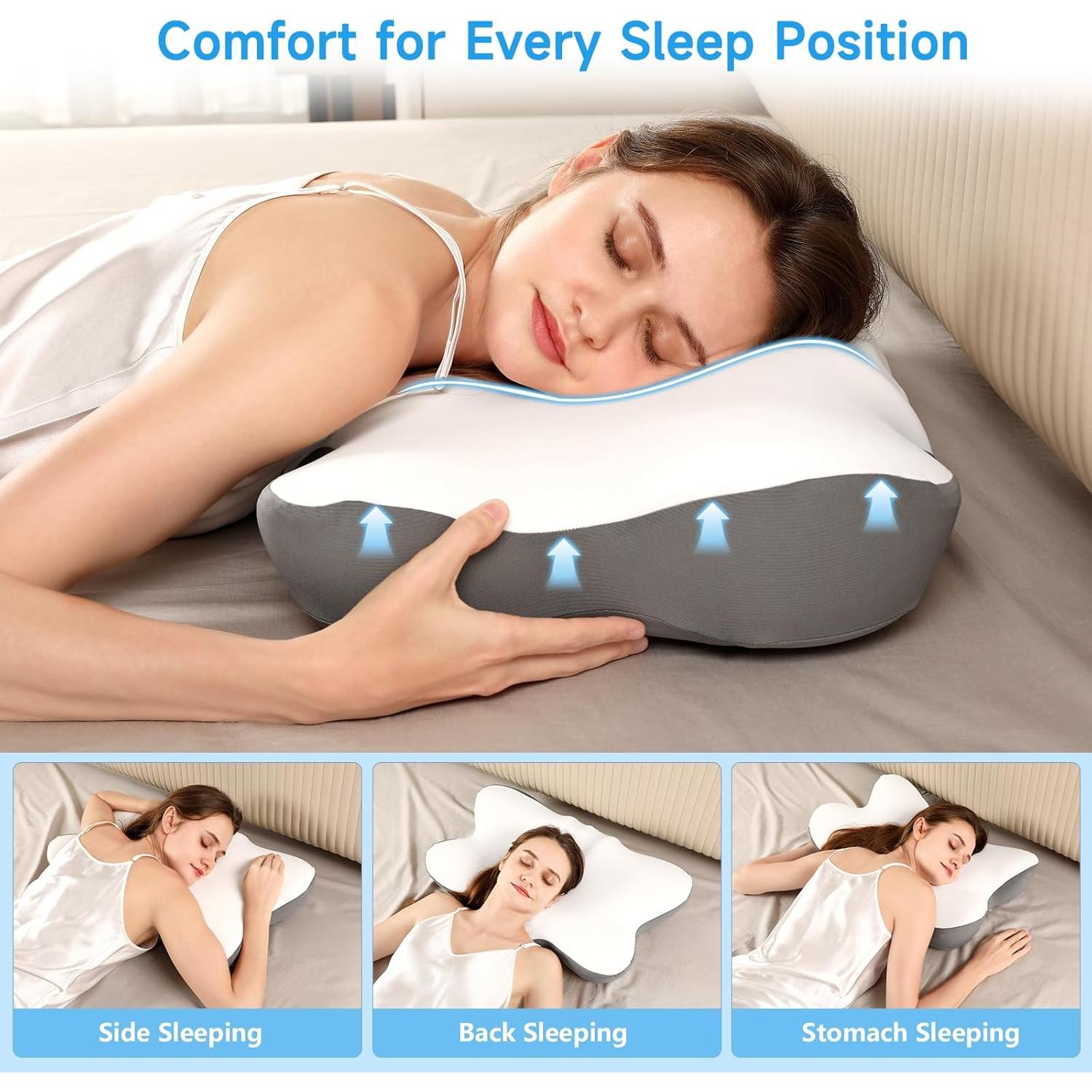Almohada Cervical Ergonómica JIAAO Queen Espuma Viscoelástica