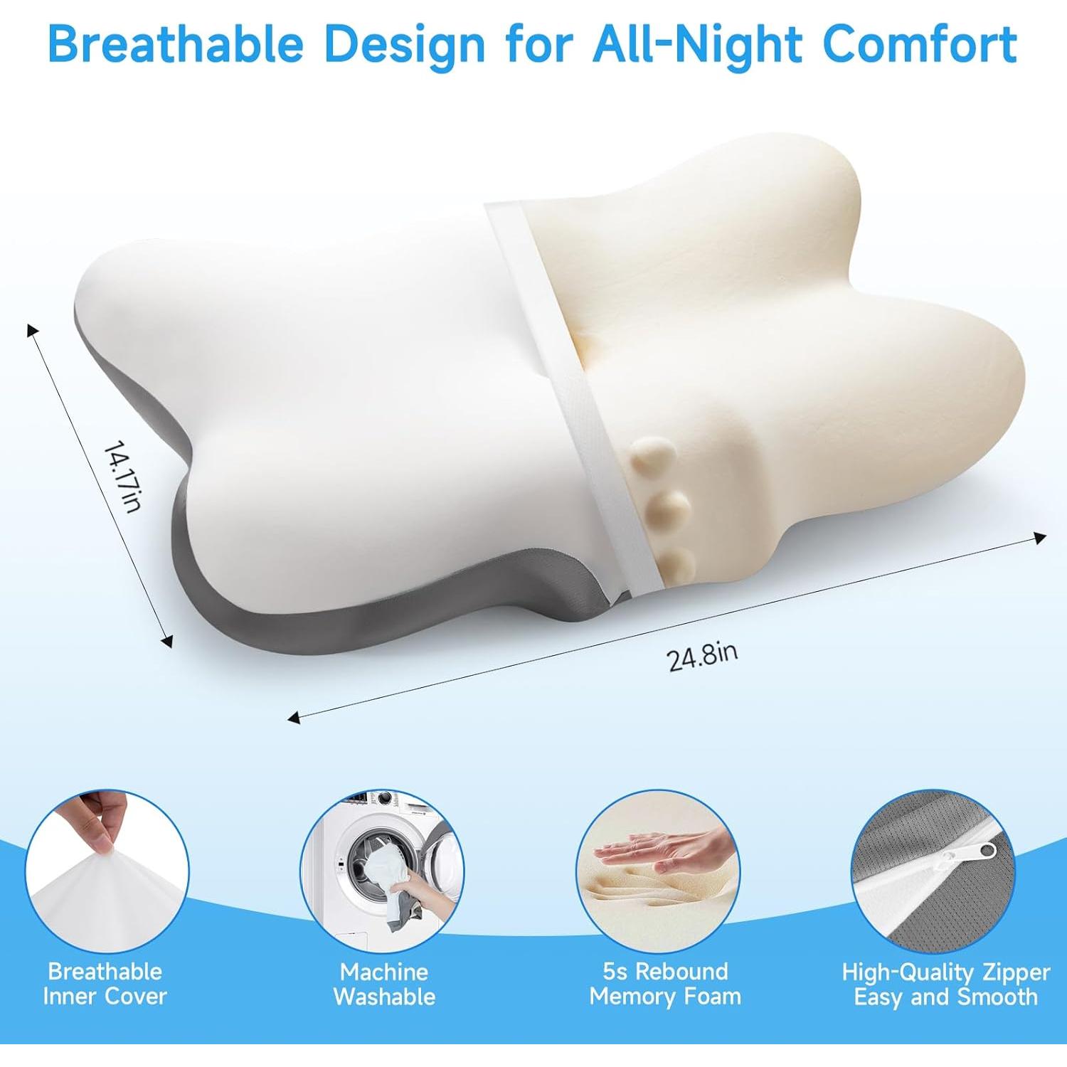 Almohada Cervical Ergonómica JIAAO Queen Espuma Viscoelástica