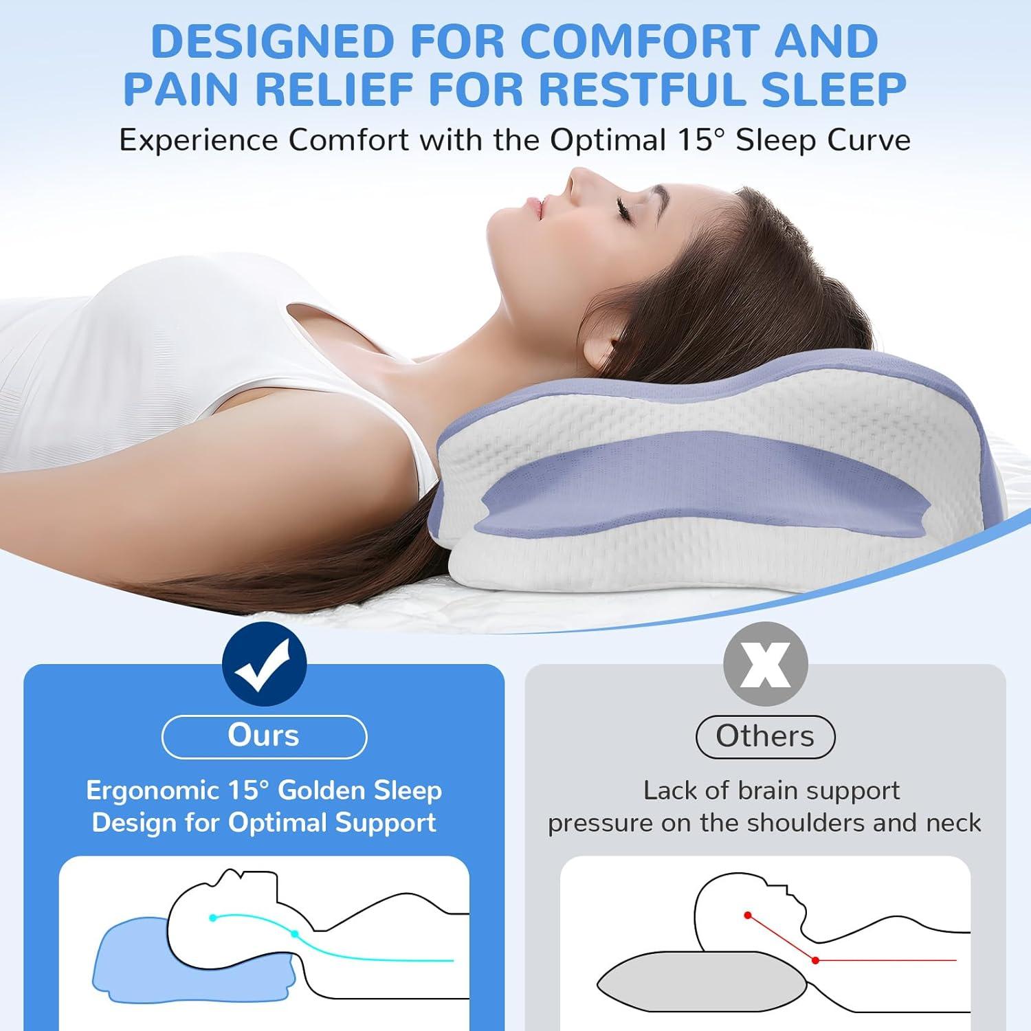 Almohada Cervical Ergonómica SHKJGS Doble Altura 62x38cm