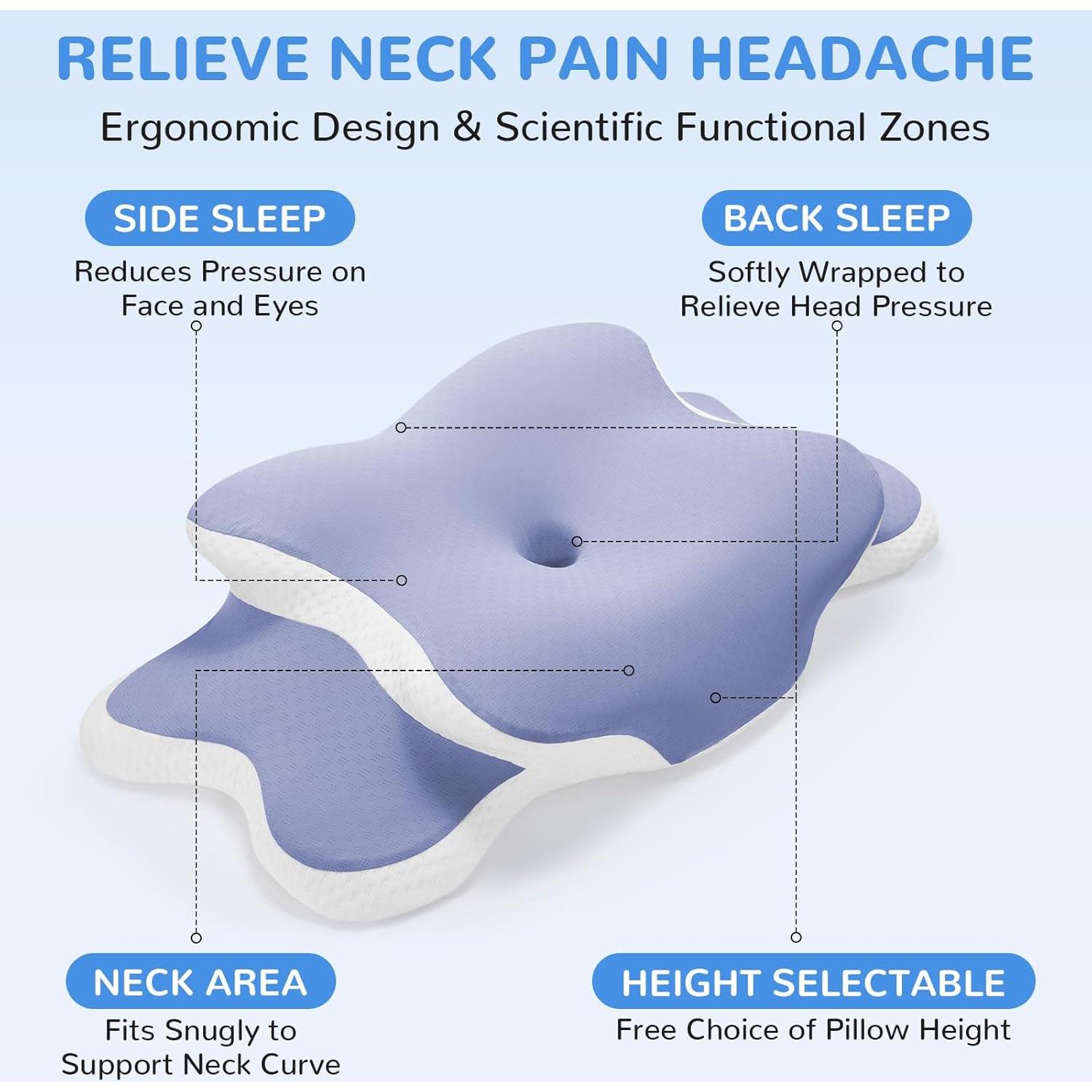 Almohada Cervical Ergonómica SHKJGS Doble Altura 62x38cm