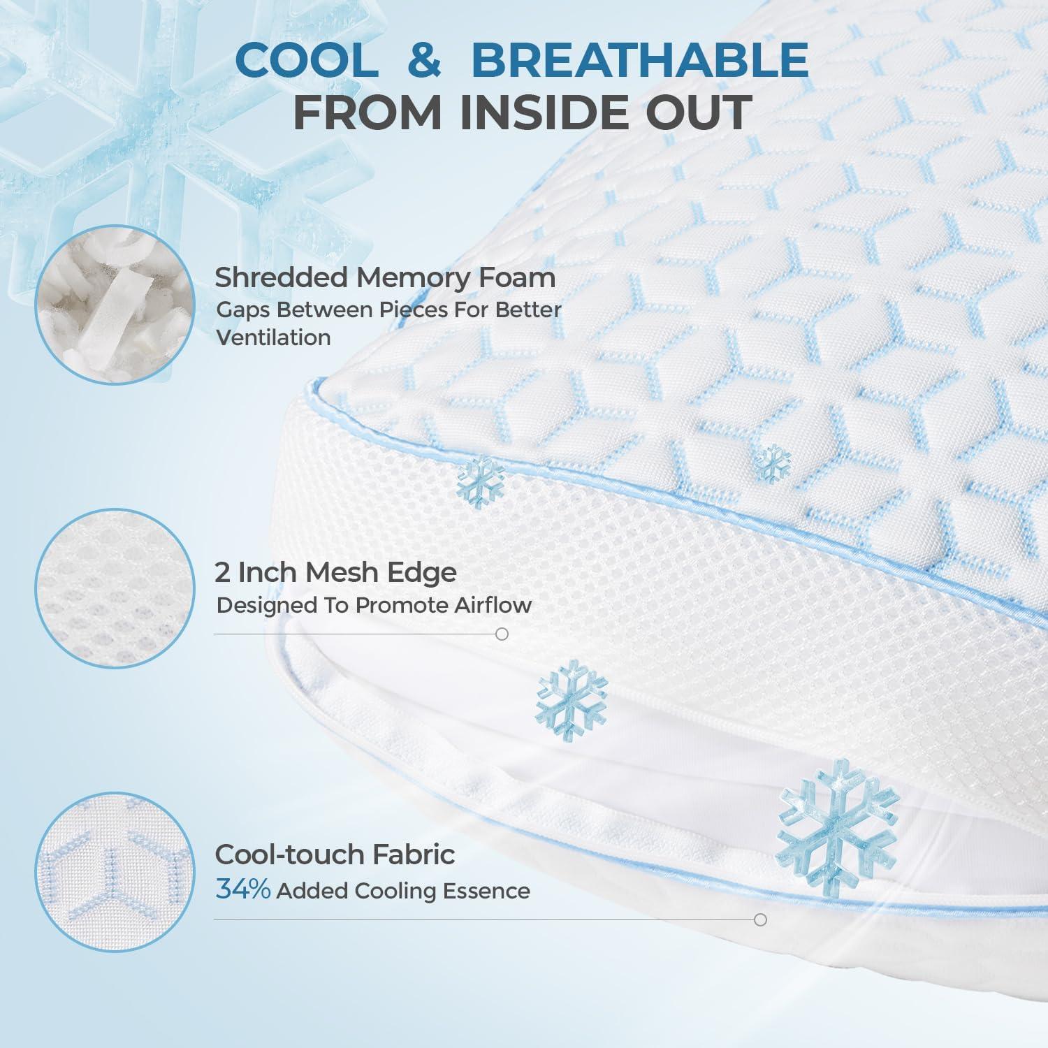 Juego de 2 Almohadas Sweetnight Cooling Queen Espuma Viscoelástica