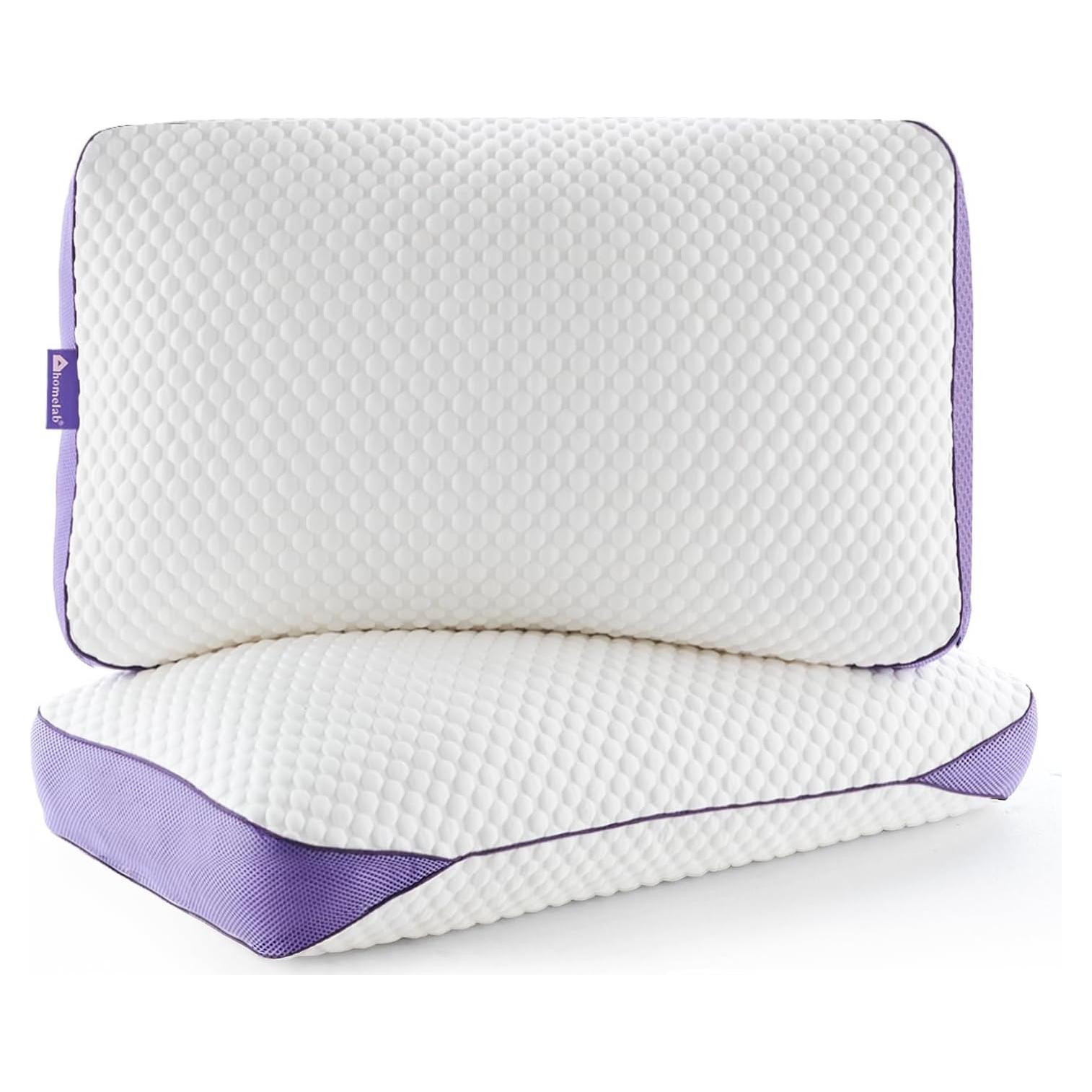 HOMELAB Almohadas de Espuma de Memoria Ajustables Queen 2 Pzas