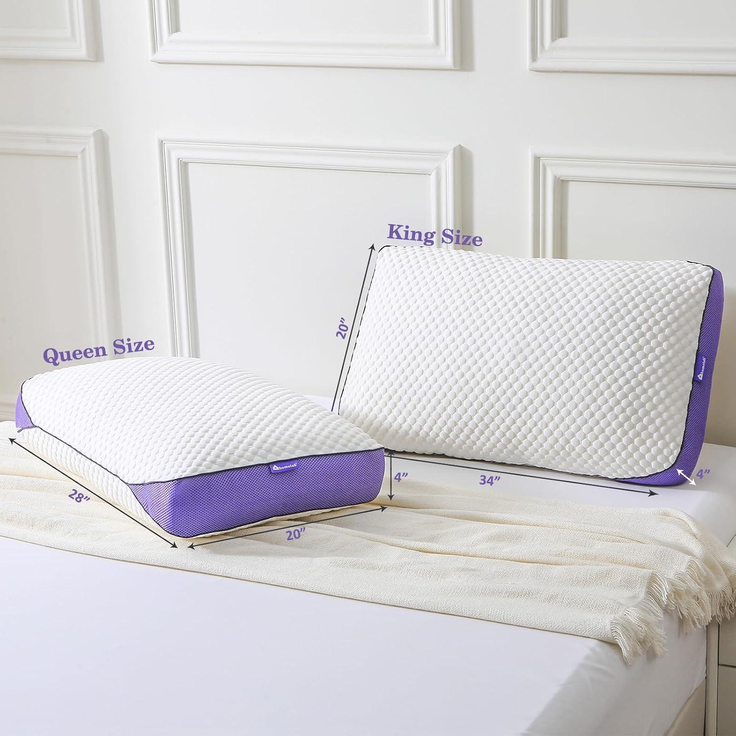 HOMELAB Almohadas de Espuma de Memoria Ajustables Queen 2 Pzas