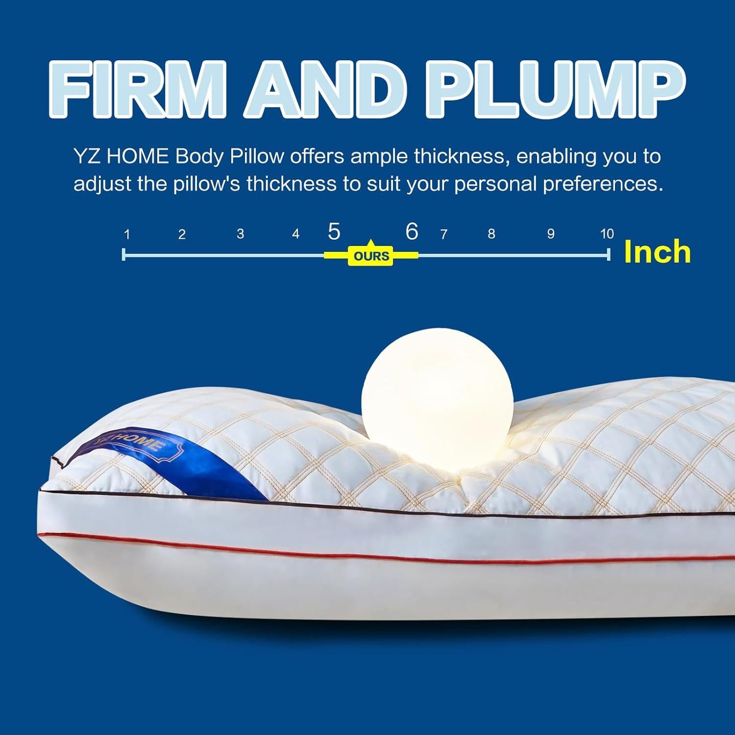 Almohada Corporal Larga YZ HOME Ajustable 50,8x137 cm Blanco