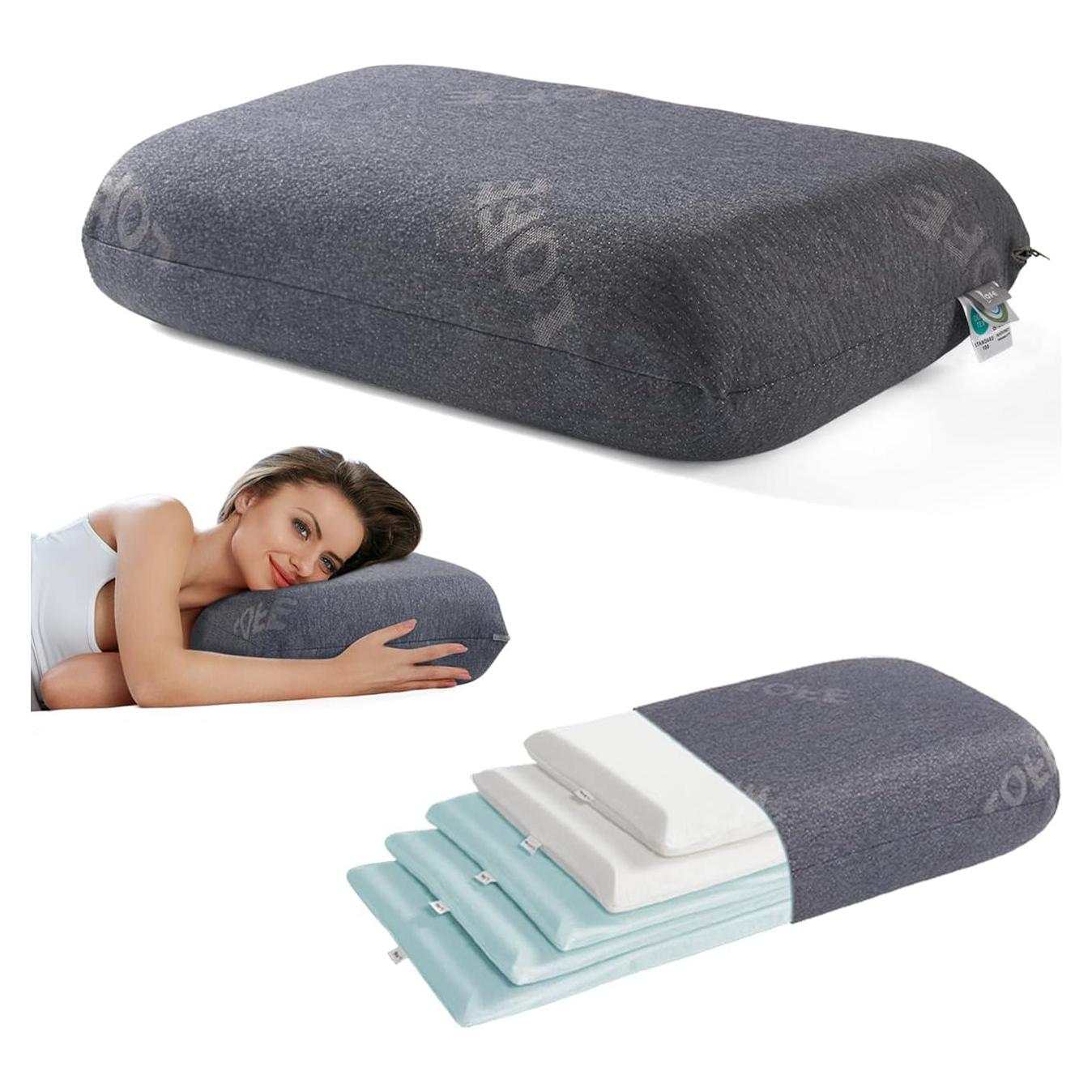 Almohada Ajustable Espuma Memoria LOFE 60x36 cm Alivio Cuello