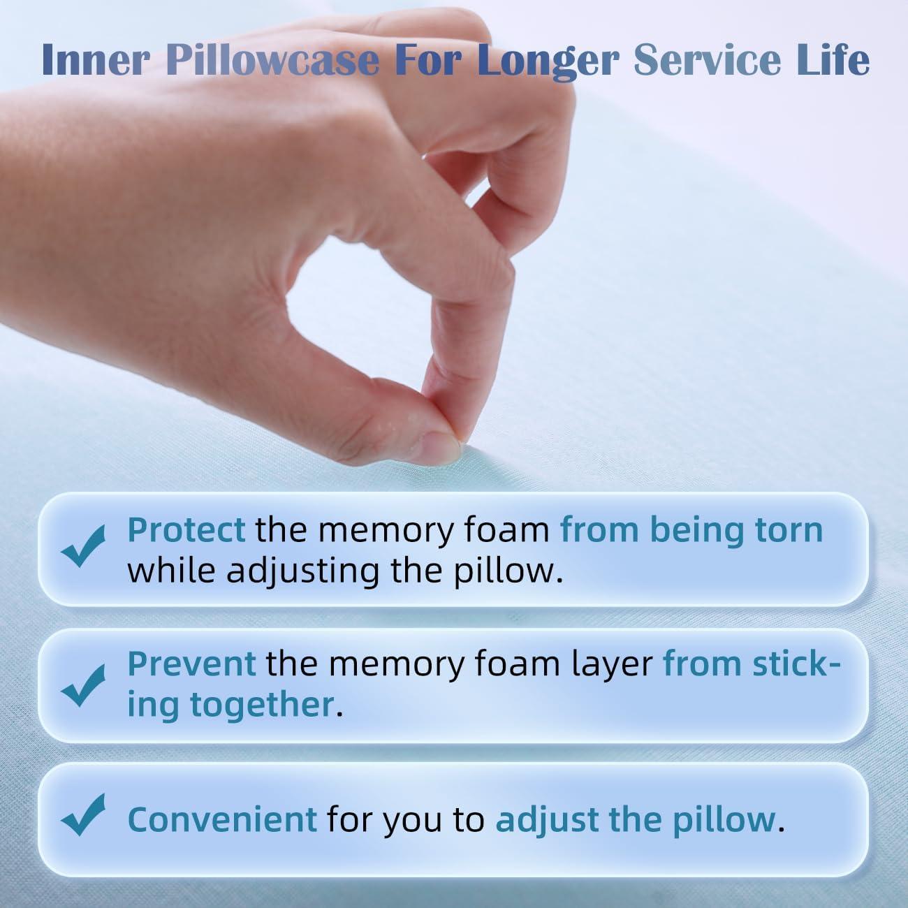 Almohada Ajustable Espuma Memoria LOFE 60x36 cm Alivio Cuello