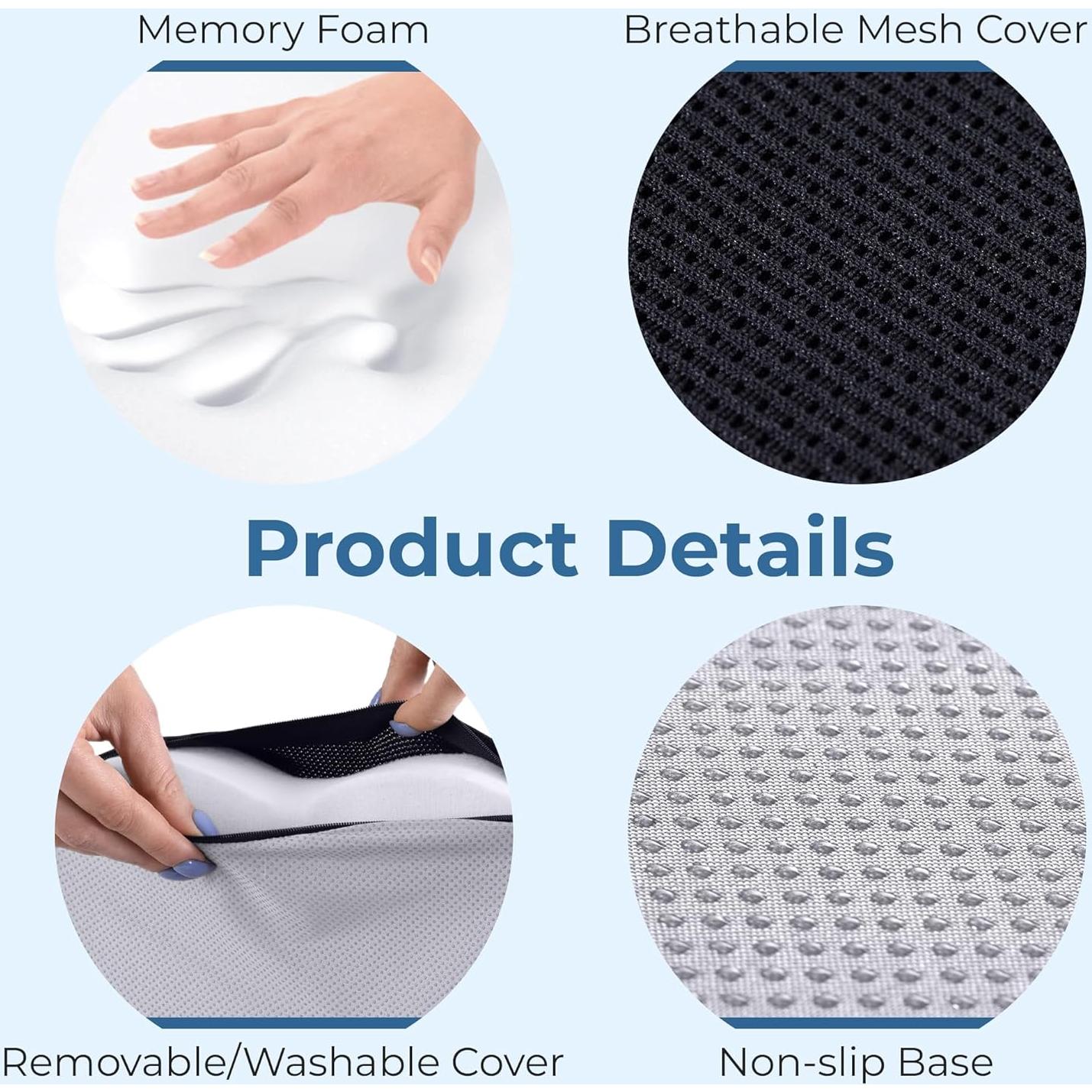 Cojín de Asiento 5 STARS UNITED Espuma Viscoelástica Negro