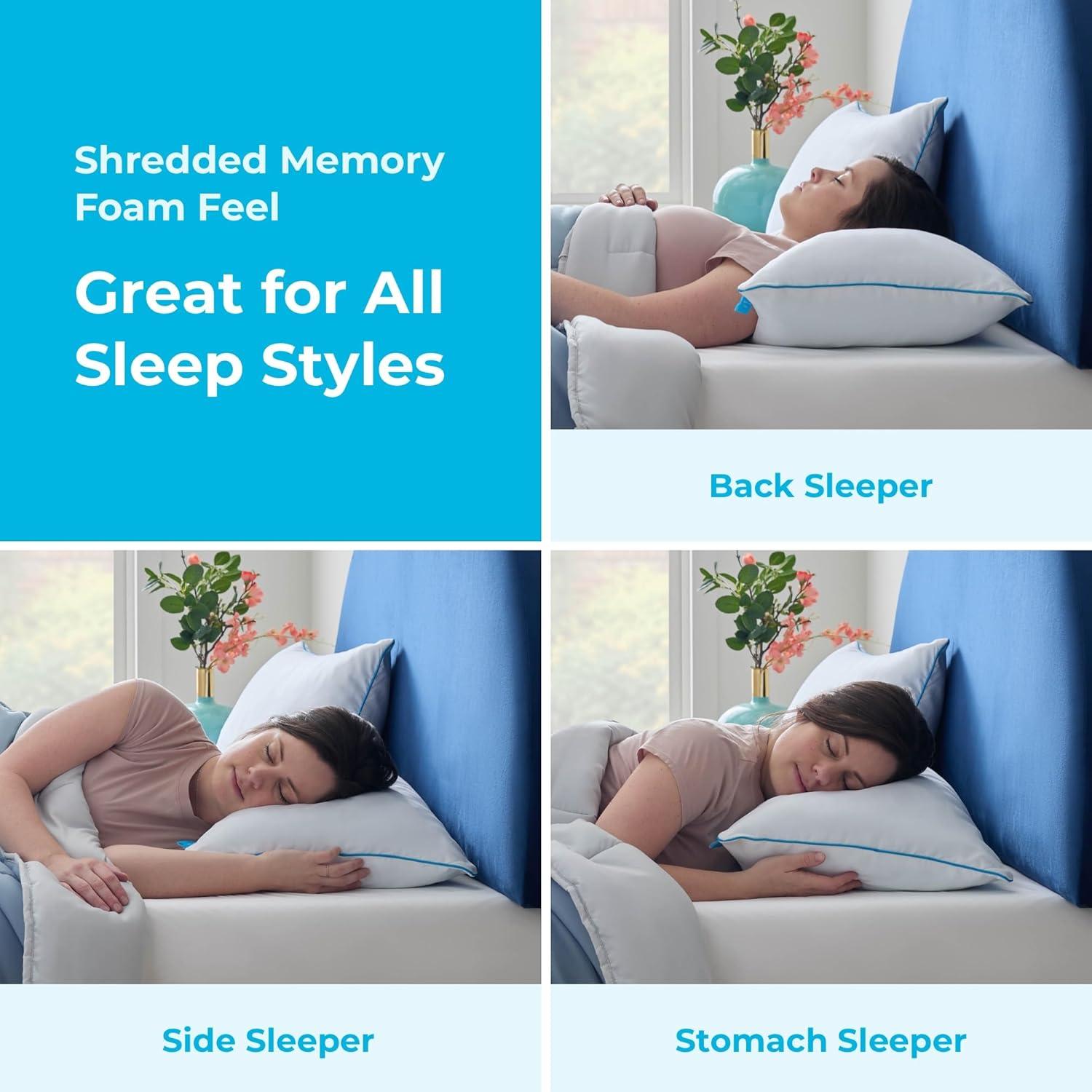 Almohadas de Espuma Viscoelástica Desmenuzada Linenspa 2 Pack King