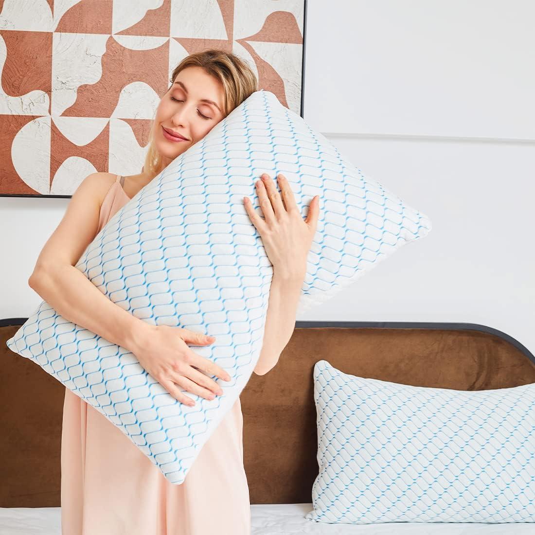 Juego de 2 almohadas VAINOC espuma viscoelástica queen ajustables