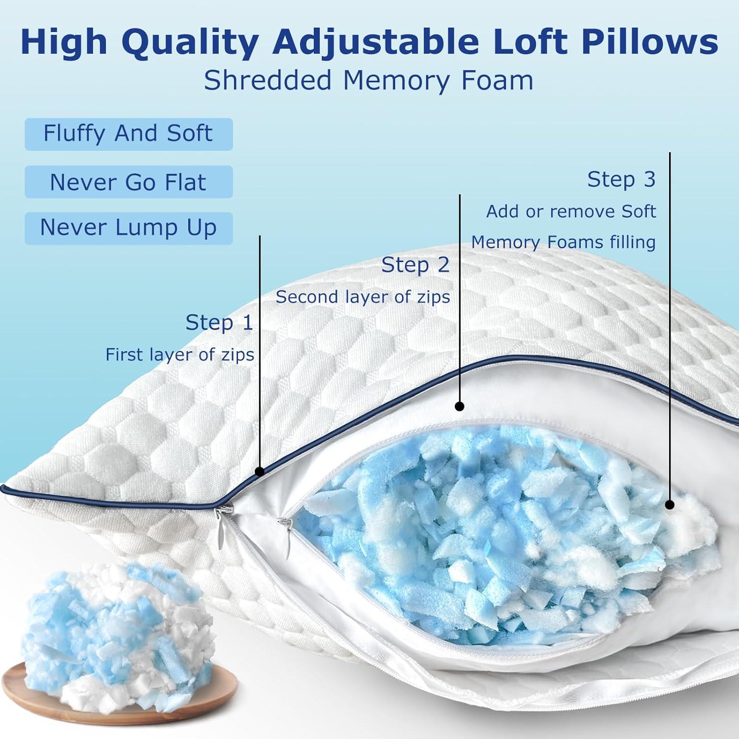 Juego de 2 almohadas Sofslee espuma viscoelástica queen