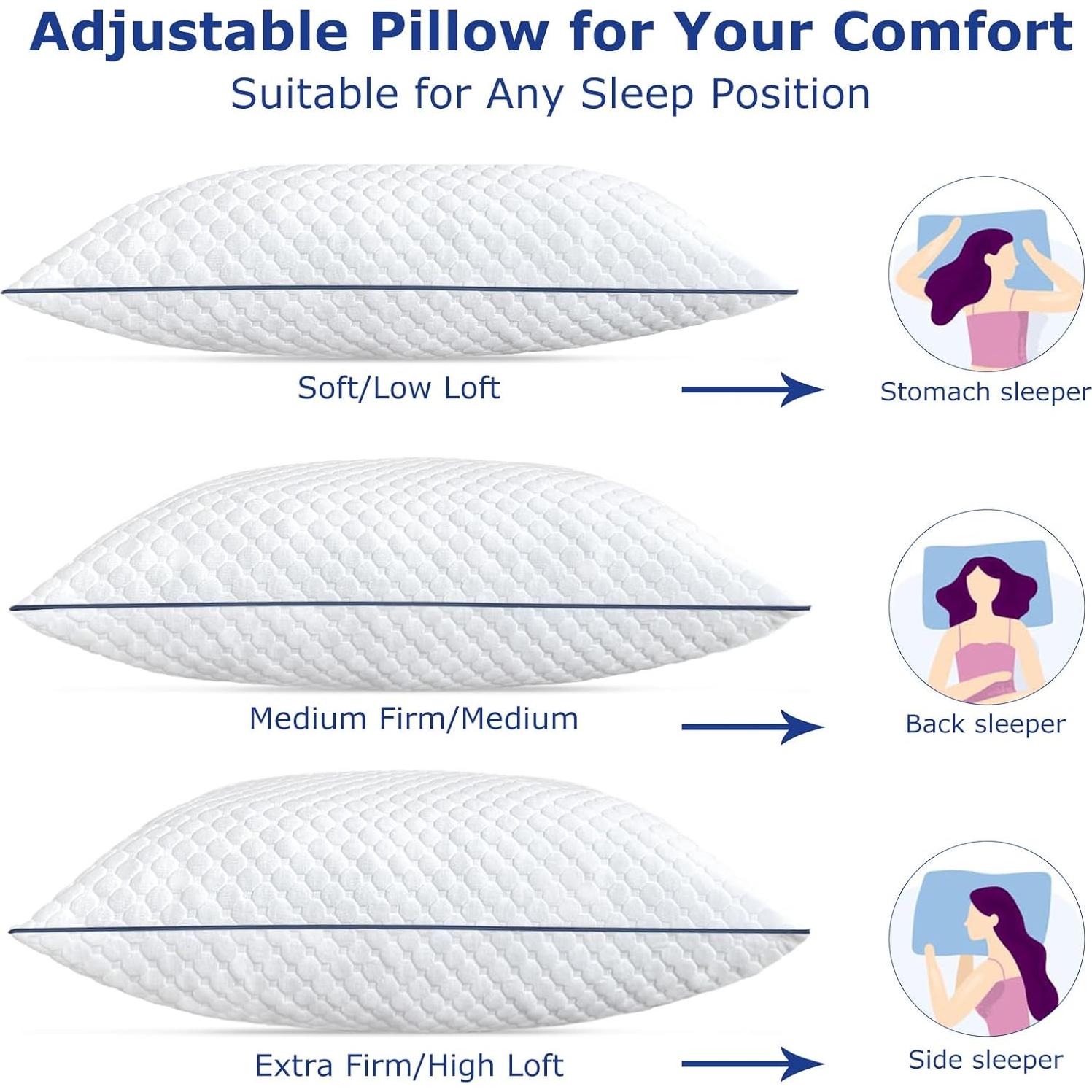 Juego de 2 almohadas Sofslee espuma viscoelástica queen