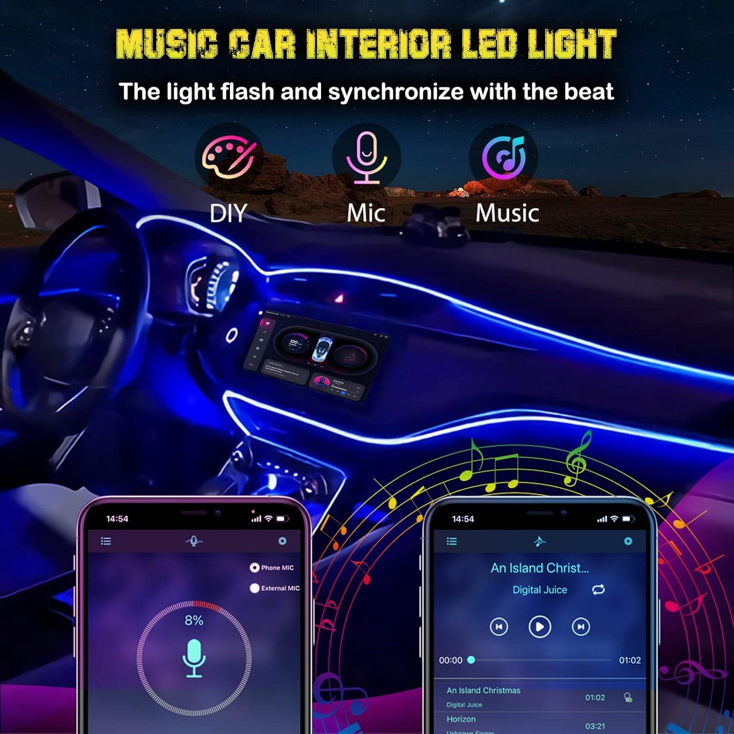Luces LED de tira Jushope FN5 USB-5-SK RGB para coche
