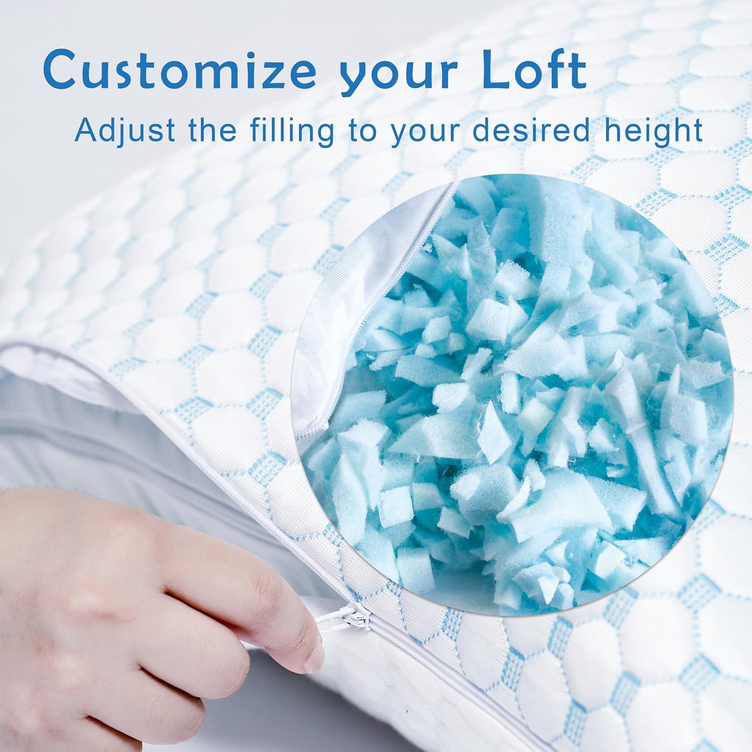 Almohada Ajustable Viscoelástica JMZANSI Queen 2 Unidades