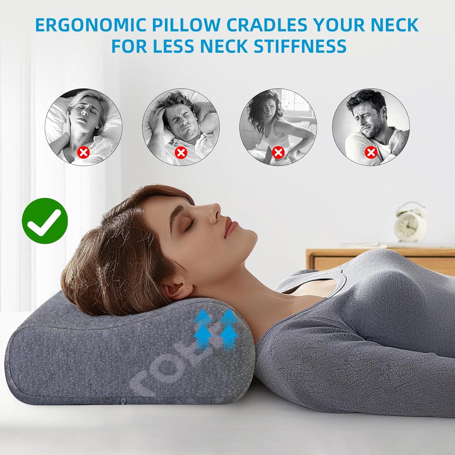 Almohada Cervical Ajustable LOFE - Espuma de Memoria 60x36 cm