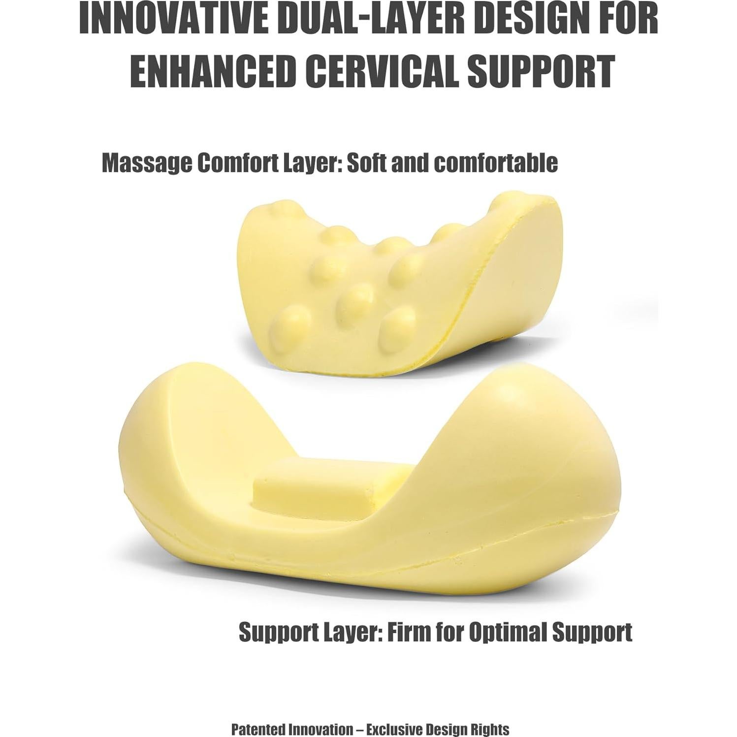 Almohada Cervical Ergonómica Bespilow Doble Capa 30x13 cm