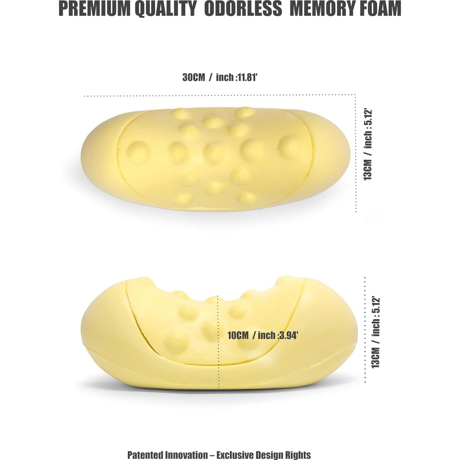 Almohada Cervical Ergonómica Bespilow Doble Capa 30x13 cm