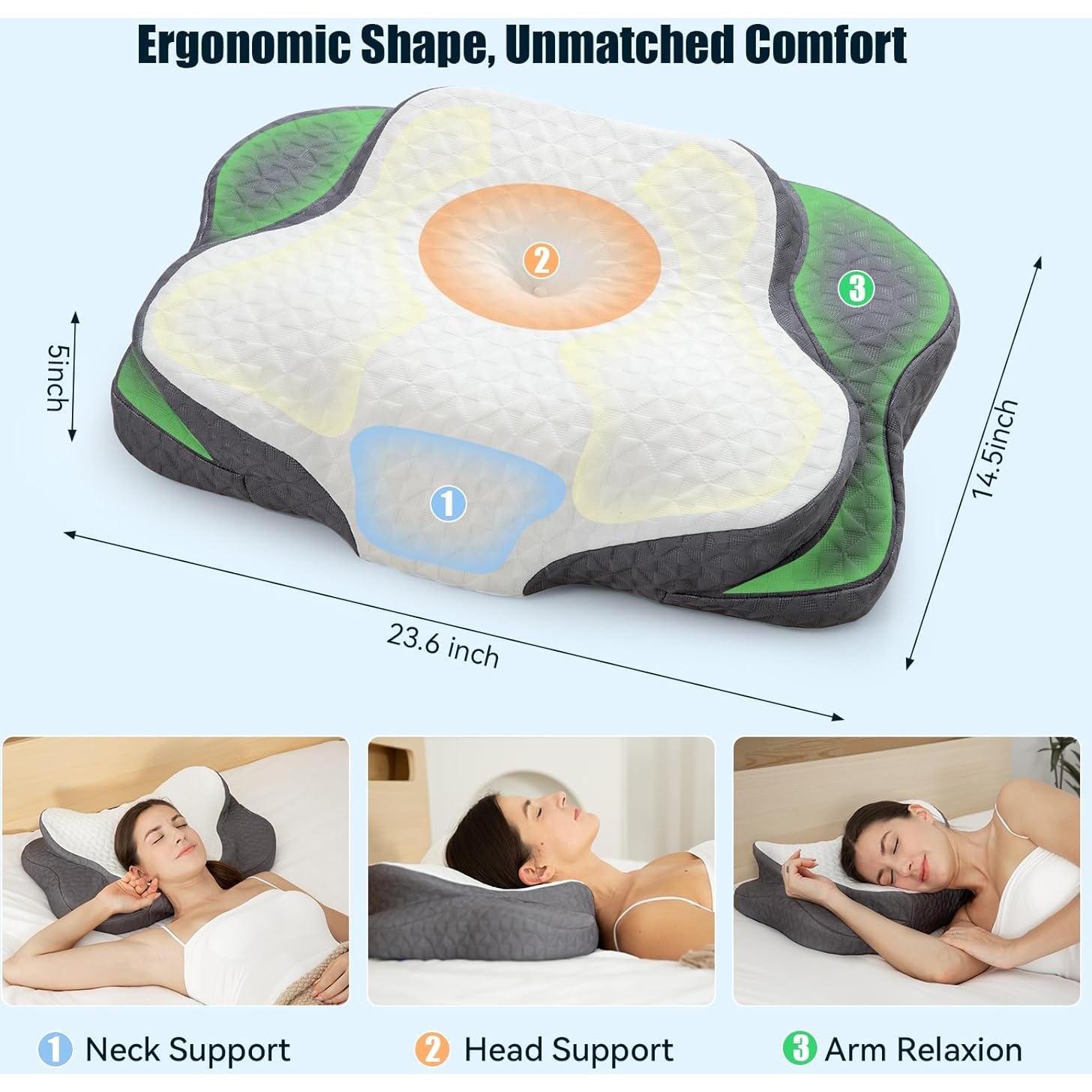 Almohada Cervical Ergonómica SIEMOUR 59.9x36.8 cm Soporte