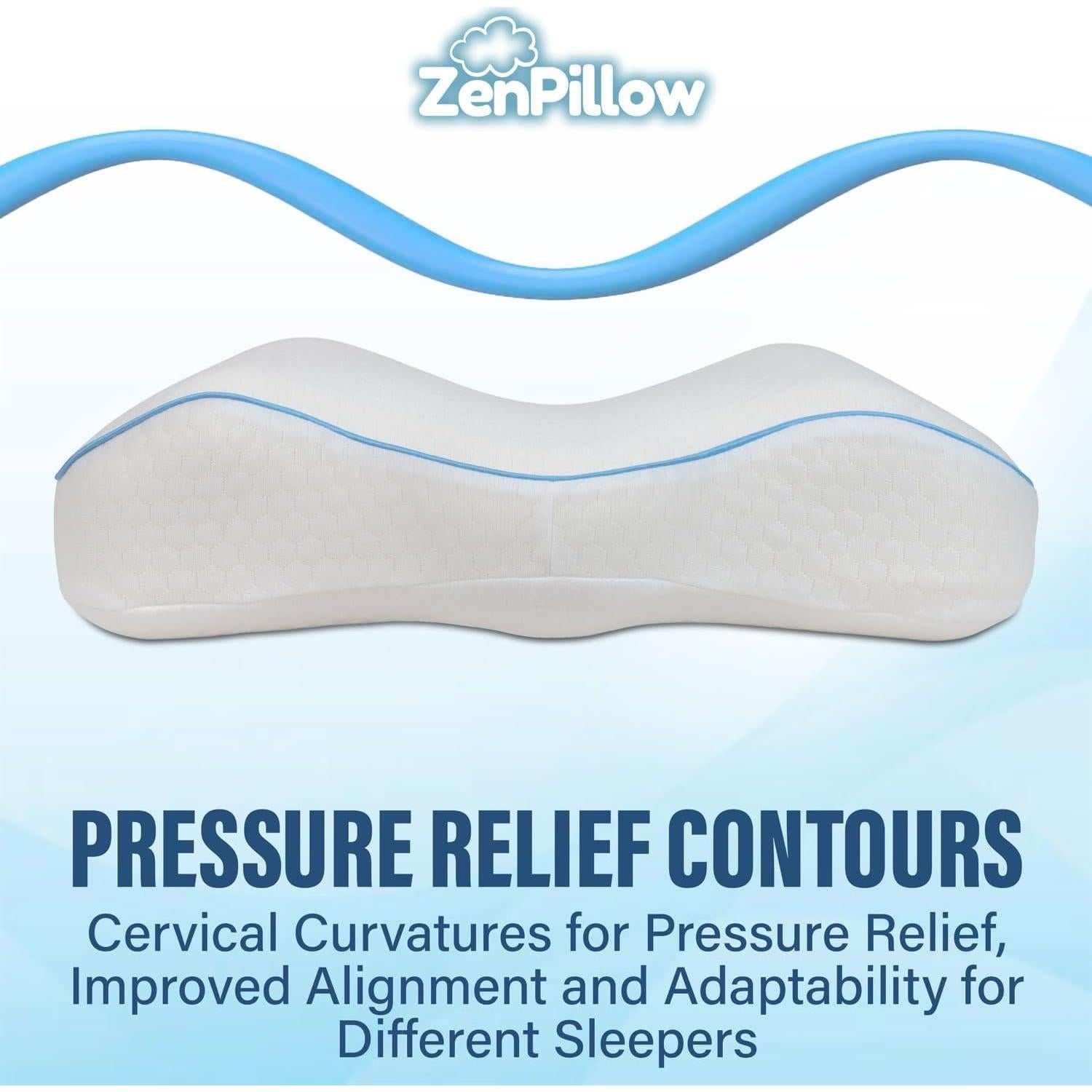 Almohada de Viaje Cervical ZenPillow - Espuma con Memoria 44x30 cm