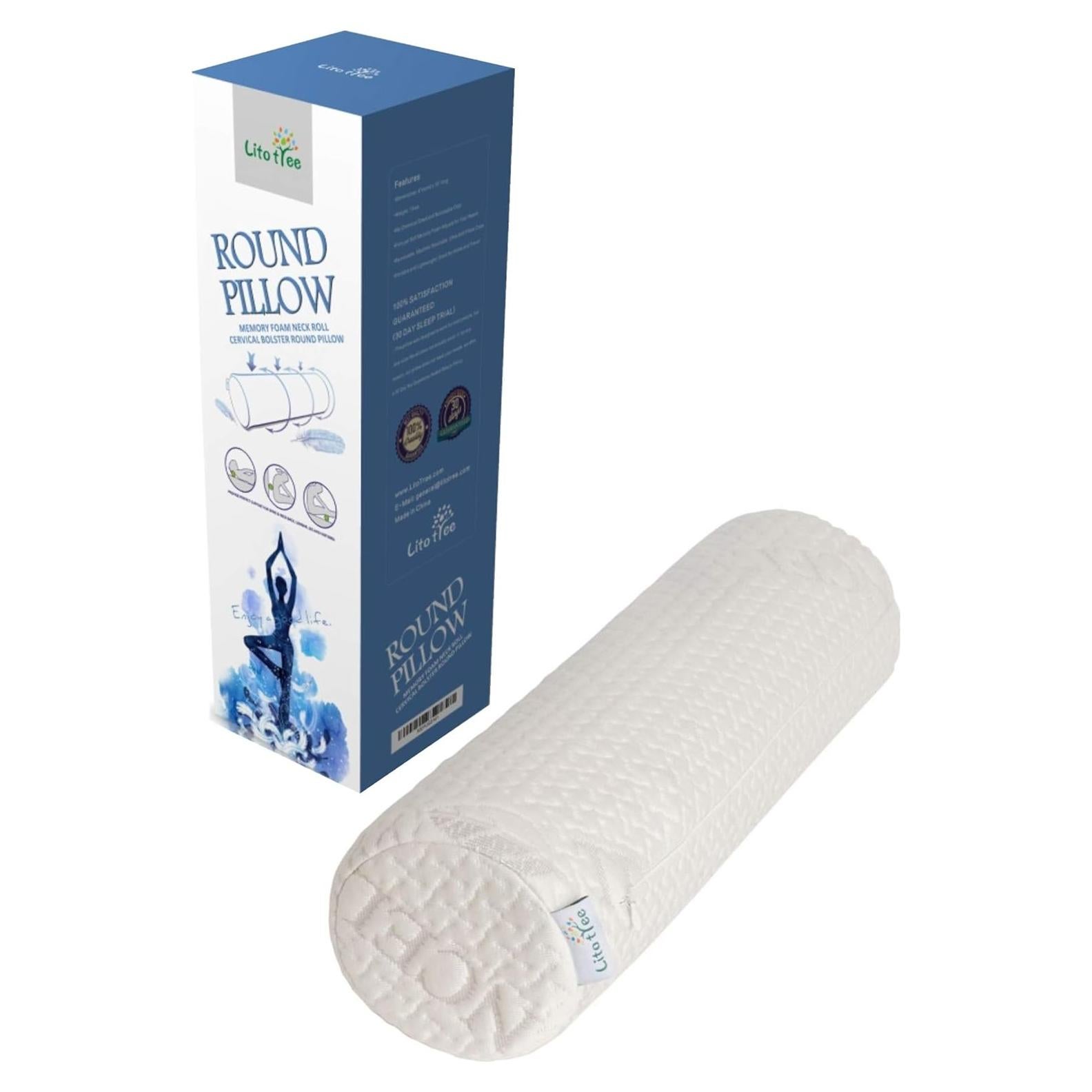 Almohada Redonda LitoTree Espuma Viscoelástica 18x6 cm