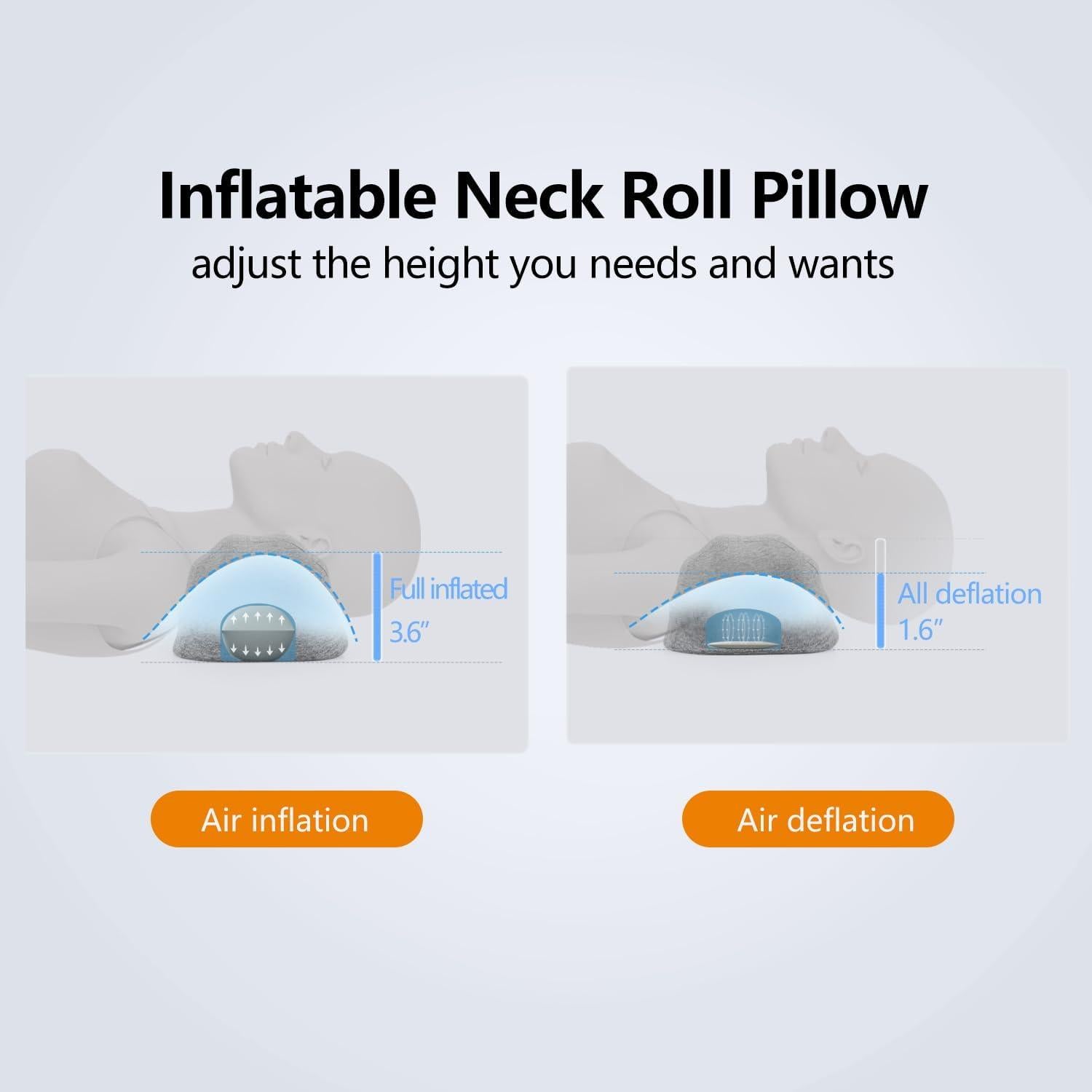 Almohada Cervical Inflable RESTCLOUD Ajustable para Dormir