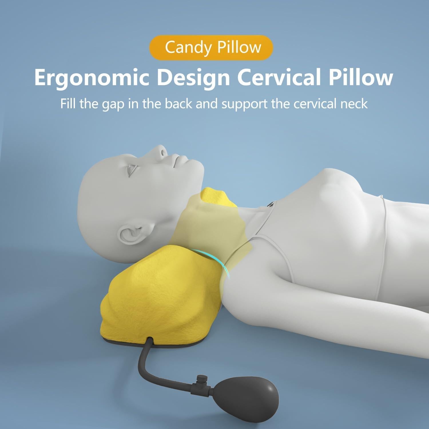 Almohada Cervical Inflable RESTCLOUD Ajustable para Dormir